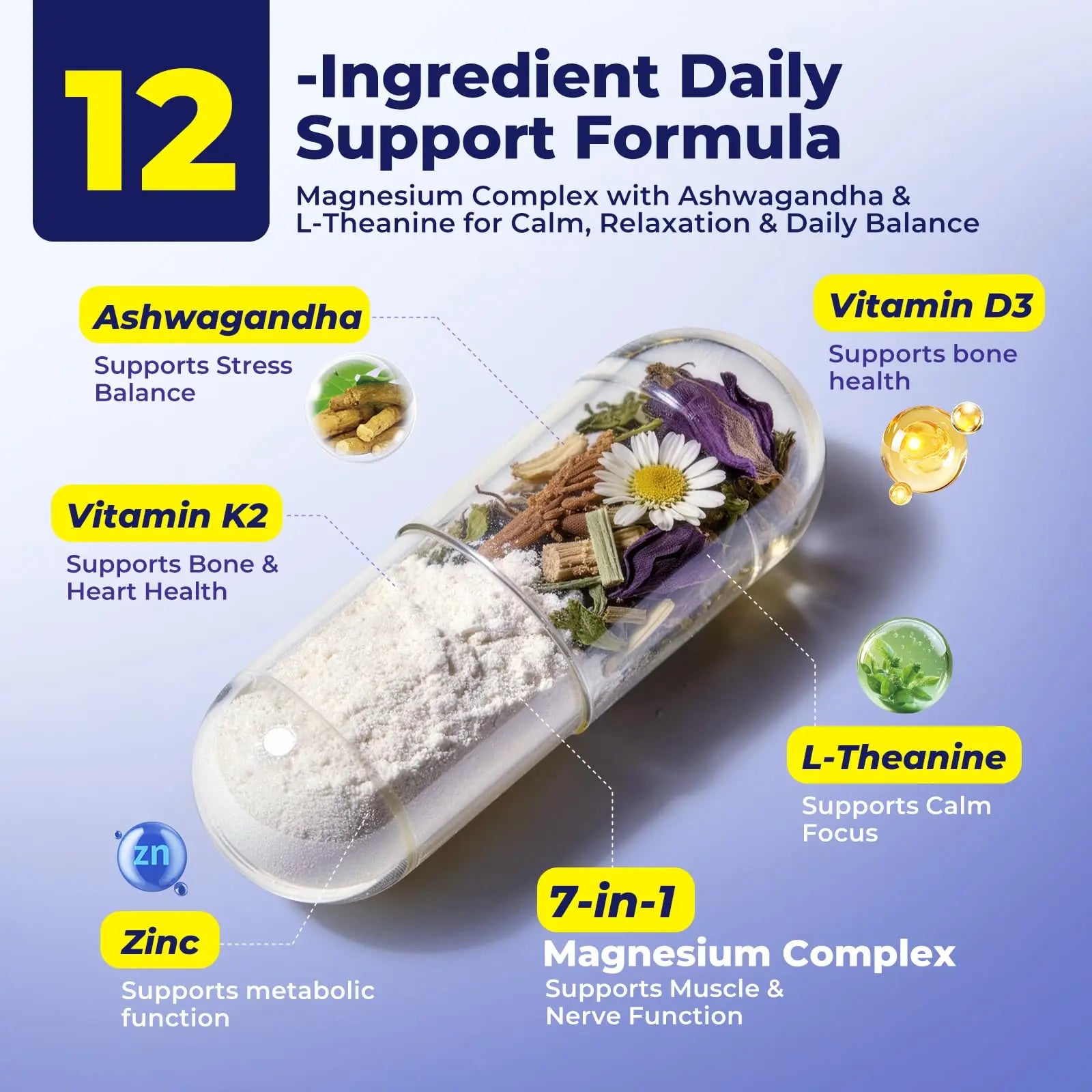 Magnesium Complex for Women & Men 1100mg, 7-in-1 Magnesium Supplement with Ashwagandha & L-Theanine for Calm & Sleep Support, High Absorption, Vegan 120 Capsules Zytheron Au supplements