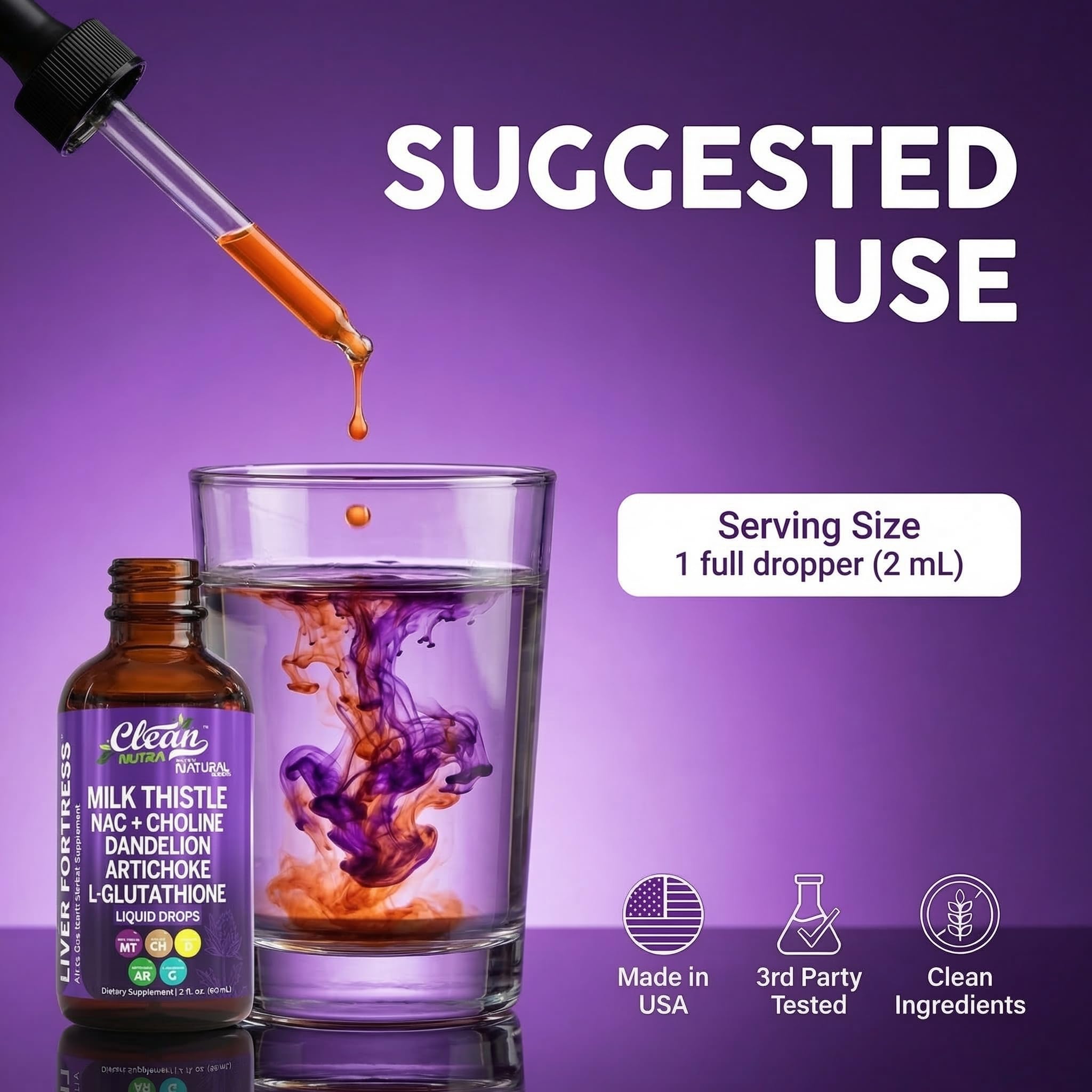 Clean Nutraceuticals Milk Thistle NAC Liver Cleanse Detox & Repair Supplement Liver Support Liquid Drops with Dandelion Extract, Artichoke, Chanca Piedra, Choline, L-Glutathione, Burdock, Schisandra Clean Nutraceuticals Au supplements