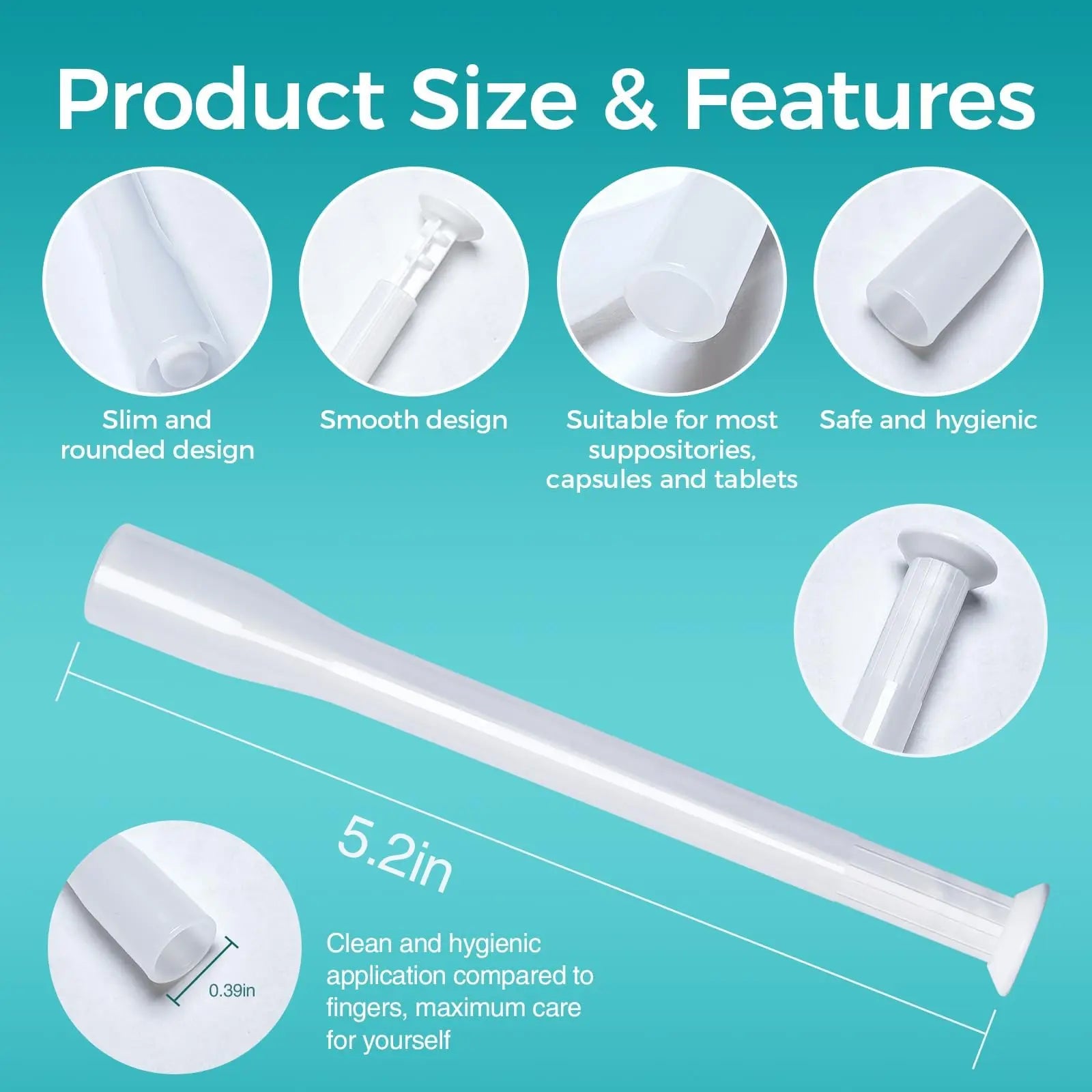 Dizzily 30 Pack Disposable Vaginal Suppository Applicators for Women, Individually Wrapped, Hygienic - Fits Most Boric Acid Suppositories, Pills, Tablet, Cap-sules and Feminine Care Applicator Dizzily Au supplements
