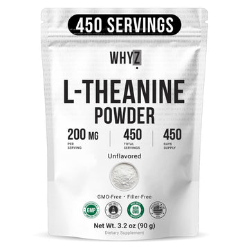 Pure L-Theanine Powder Unflavored Amino Acid Supplement Powder from Fine L-Theanine for Smooth Mixing Vegan Friendly Non-GMO No-Additives for Smoothies Drinks and Daily Nutrition Support, 3.2 oz (90g) WHYZ Au supplements