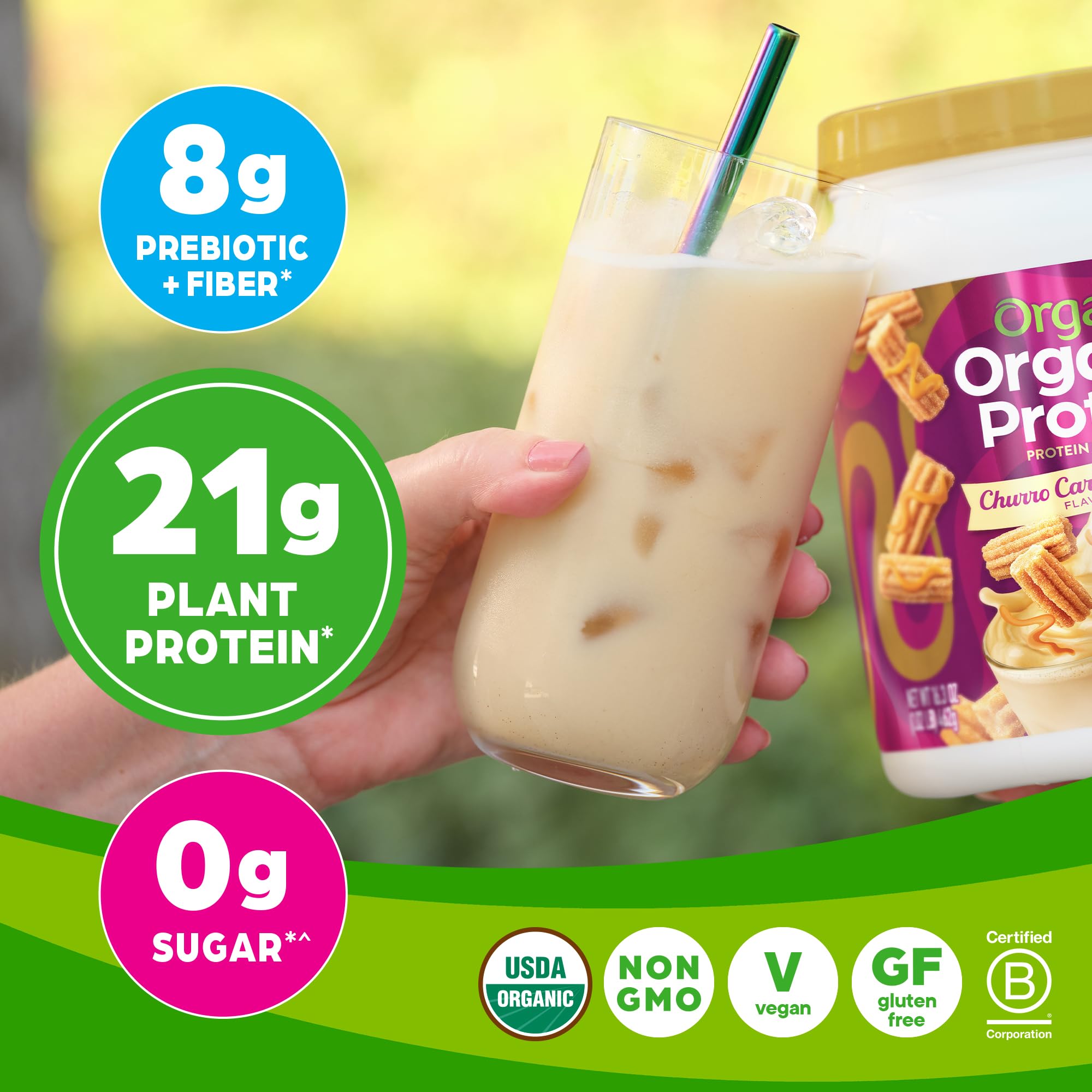 Orgain Organic Vegan Protein Powder, Churro Caramel Swirl - 21g Plant Based Protein Orgain Au supplements