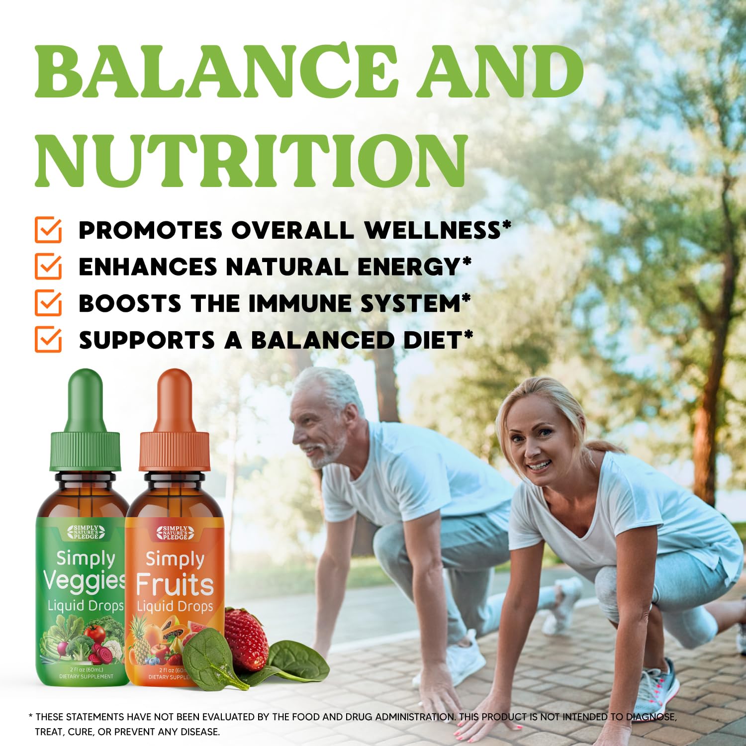 Simply Nature's Pledge - Fruit and Vegetable Supplements - Liquid Drops - Made with Whole Food Superfoods, Packed Vitamins & Minerals - Soy Free - Made in The USA Simply Nature's Pledge Au supplements