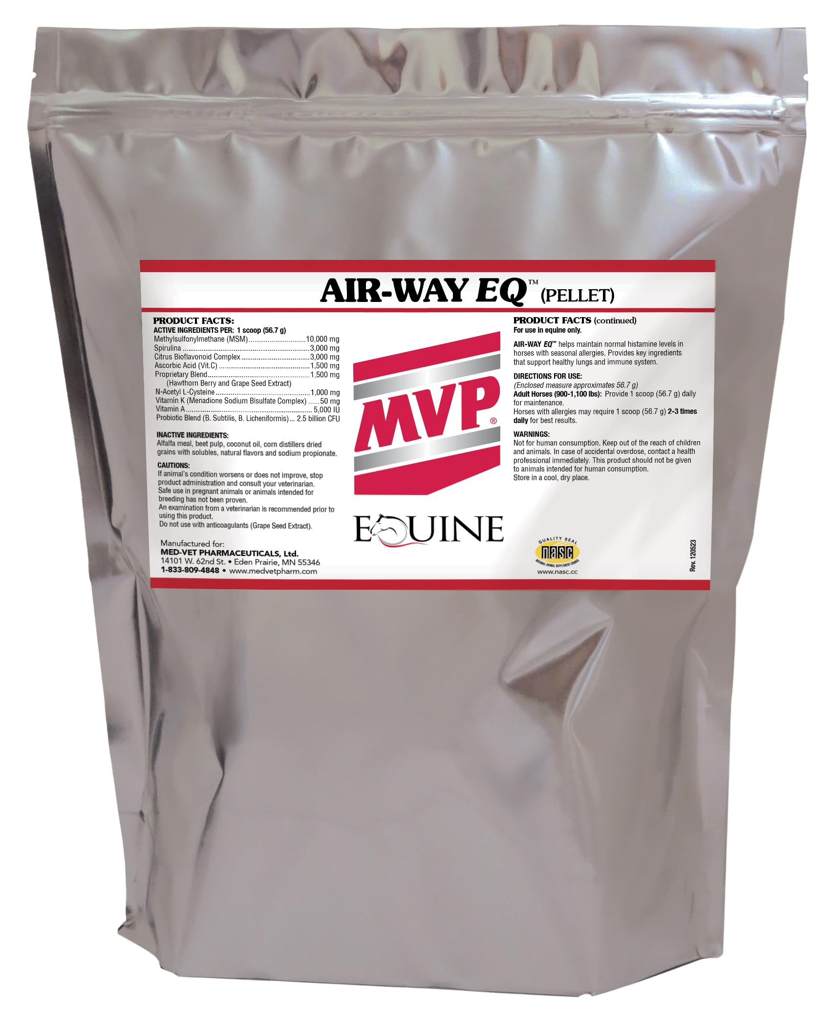 MVP Air-Way EQ Supports Healthy Lung Function and Seasonal Allergy Support in Horses, 5lb - 40 Servings MVP Au supplements