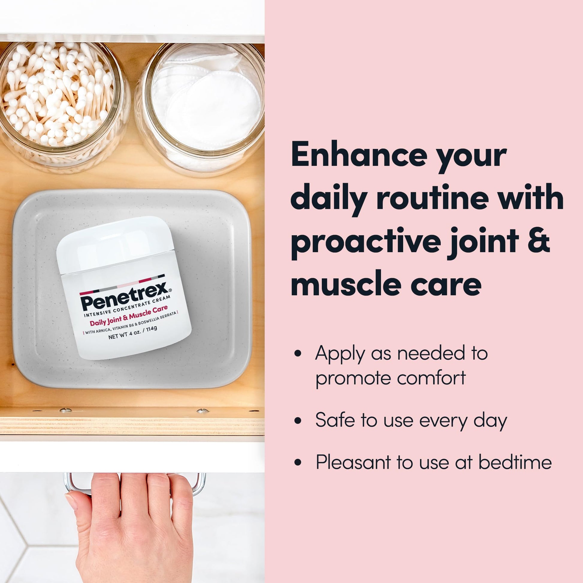 Penetrex Joint & Muscle Therapy - Soothing Comfort for Back, Neck, Hands, Feet - Premium Whole Body Rub with Arnica, Vitamin B6 MSM & Boswellia - Non-Greasy 4oz Cream Penetrex Au supplements
