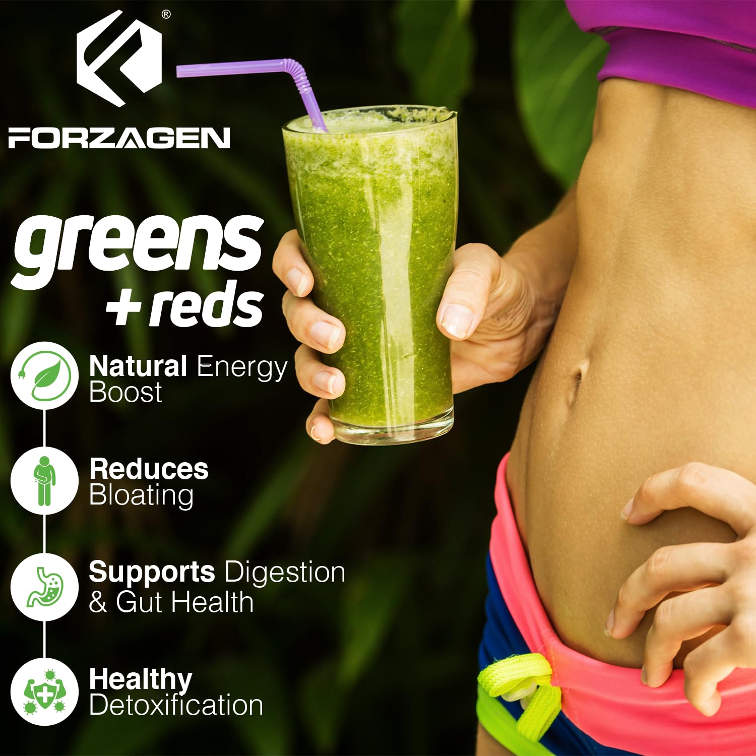Forzagen Vegan Greens & Reds Superfood Powder - Organic Super Greens Powder | Premium Veggie Powder Supplement | 35 Servings Reds and Greens Superfood Powder Forzagen Au supplements