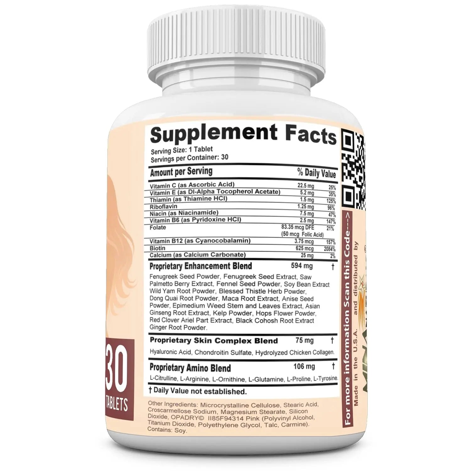 MINANATURALS VELVIRA Feminine Wellness Support Supplement for Women Herbal Rejuvenation Formula with Vitamins, Amino Acids & Collagen 30 Tablets MINANATURALS Au supplements