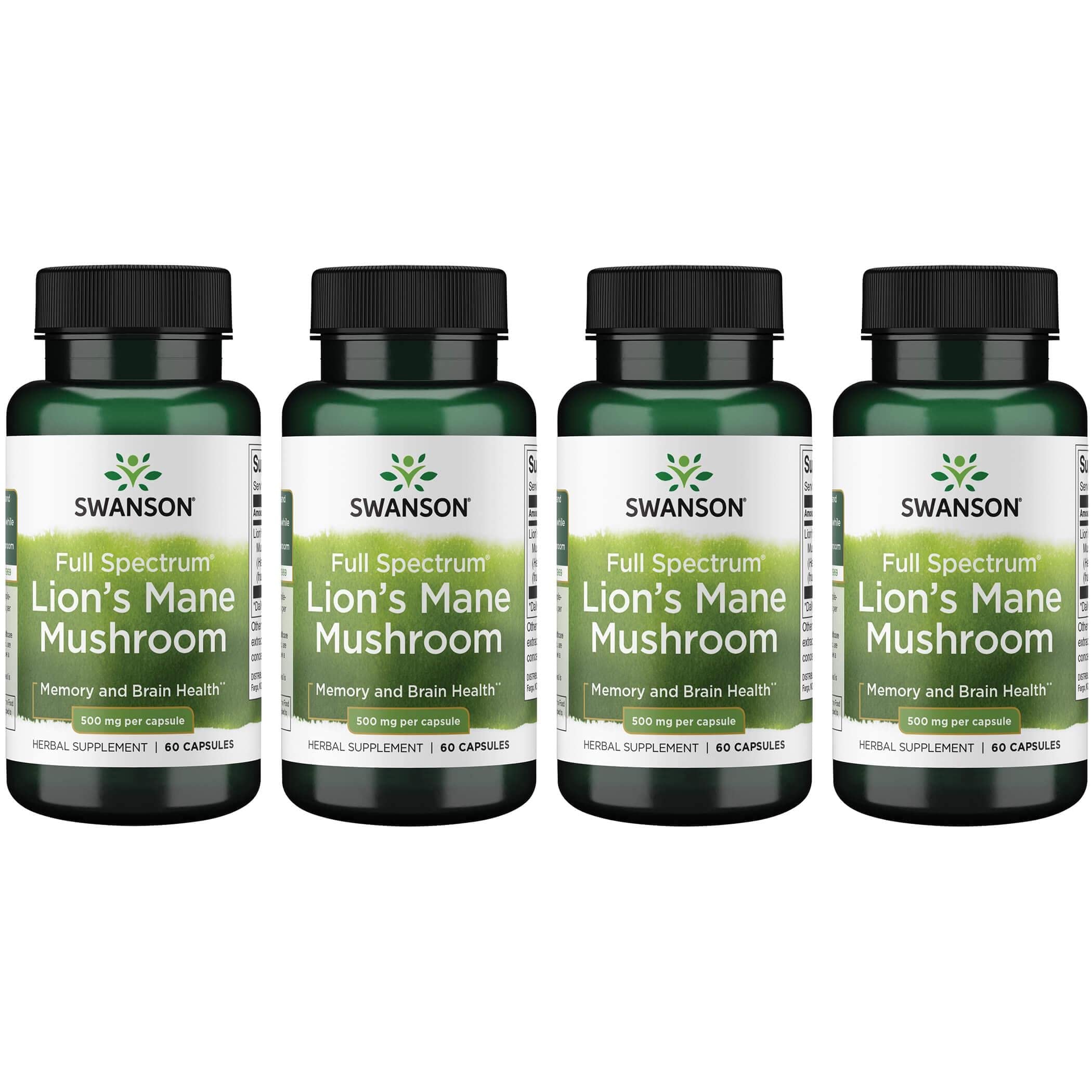 Swanson Lion's Mane Mushroom Capsules - 500 mg Each, 60 Capsules - Swanson Au supplements