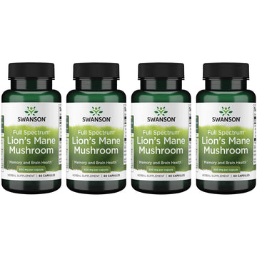Swanson Lion's Mane Mushroom Capsules - 500 mg Each, 60 Capsules - Swanson Au supplements