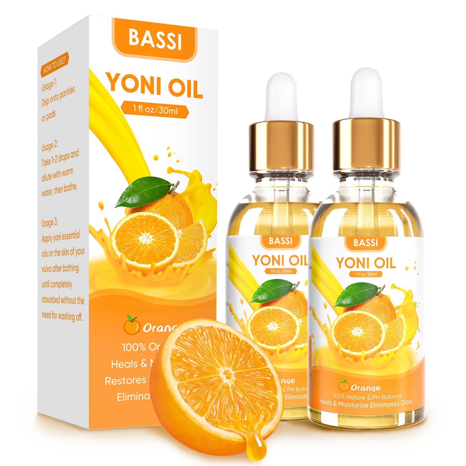BASSI 2PCS Yoni Oil Organic Feminine Oil Vaginal Moisturizer - Ph Balance for Women - Feminine Deodorant BASSI Au supplements
