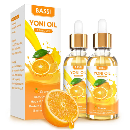 BASSI 2PCS Yoni Oil Organic Feminine Oil Vaginal Moisturizer - Ph Balance for Women - Feminine Deodorant BASSIAU supplements