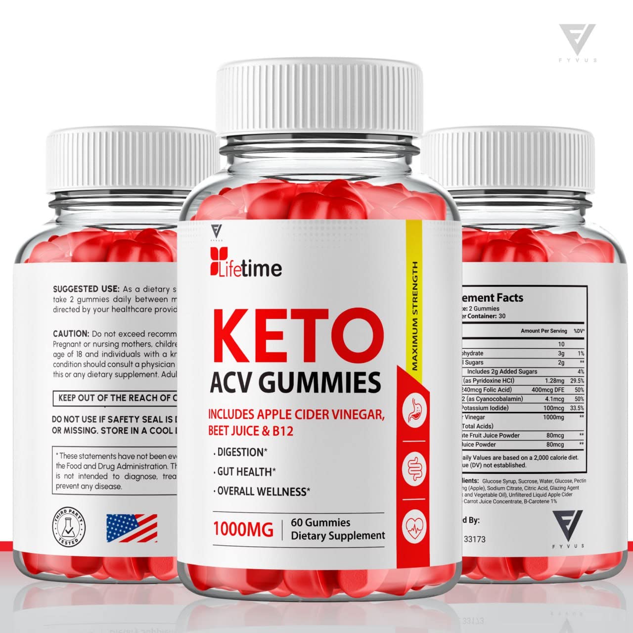 (3 Pack) Lifetime Keto Plus ACV Gummies Advanced Weight Loss AVC, Life Time Keto ACV Fyvus Au supplements