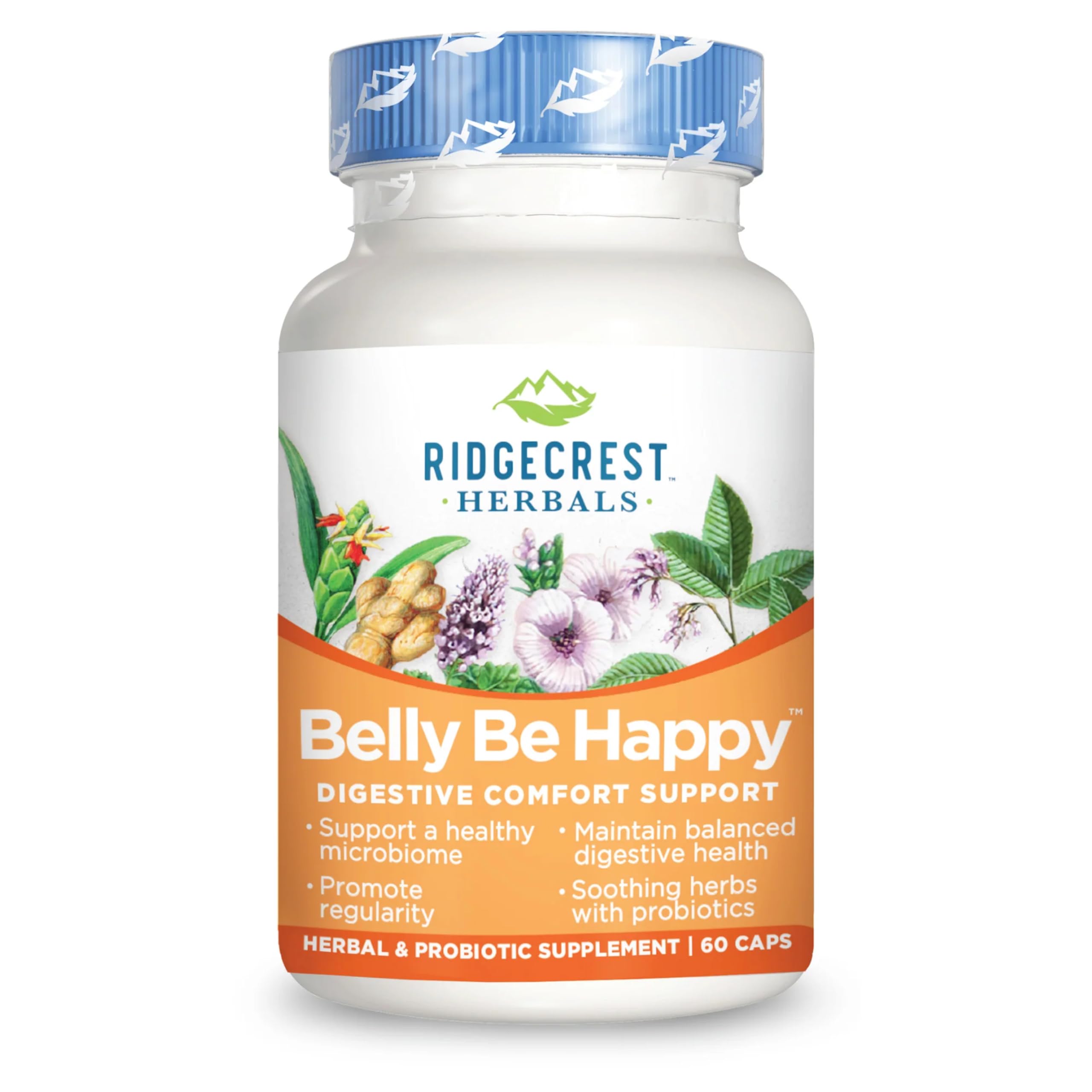RidgeCrest Herbals Belly Be Happy - 60 Capsules - Digestive Comfort Support - Non-GMO RidgeCrest Herbals Au supplements