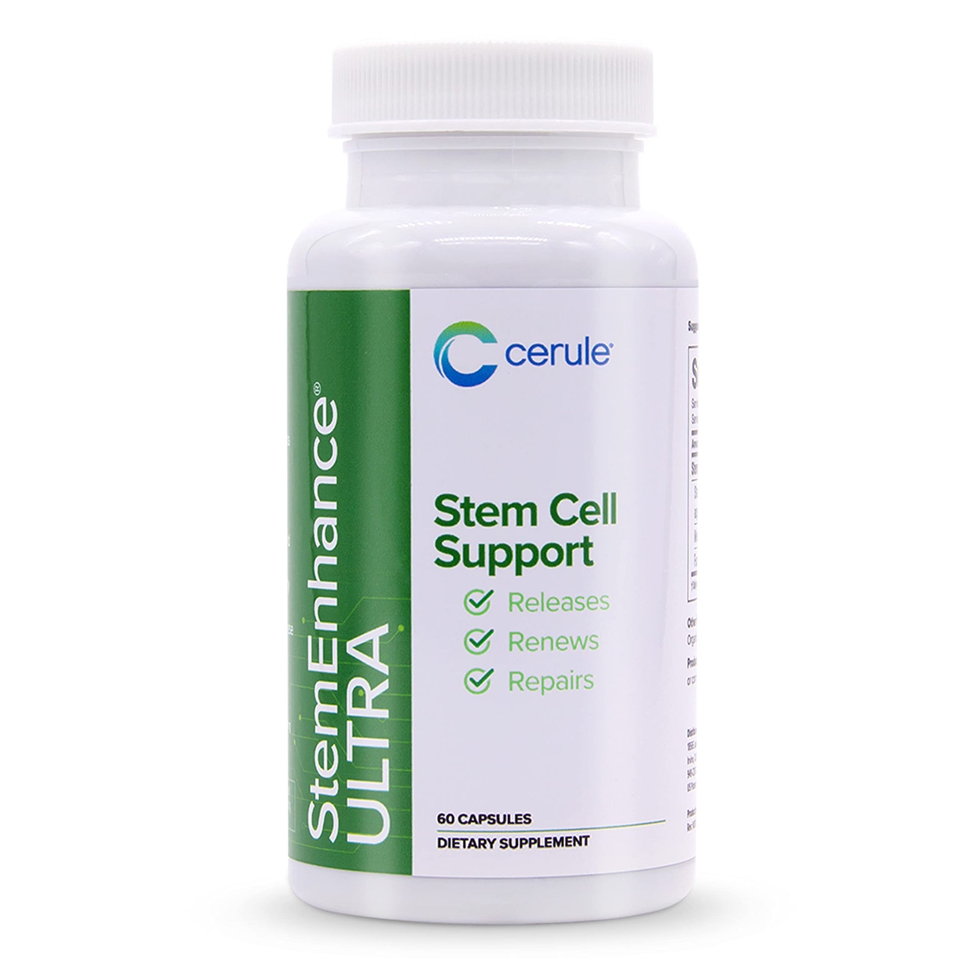 Cerule StemEnhance Ultra Natural Stem Cell Support Supplement – Freshwater Microalgae and Marine Macroalgae Extracts for Cellular Renewal, Immune Function, Energy, and Tissue Recovery – 60 Capsules Cerule Au supplements
