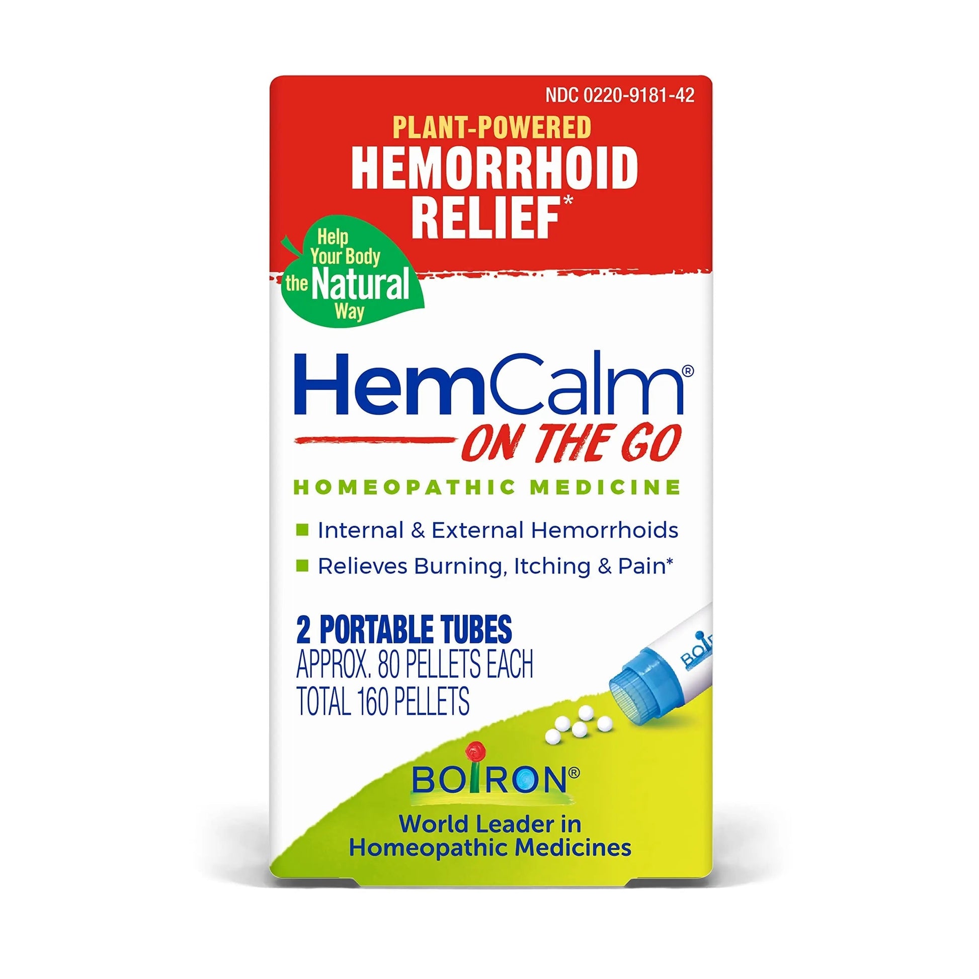Boiron HemCalm On The Go Travel Essential for Hemorrhoid Relief of Pain, Itching, Swelling or Discomfort - 2 Count (160 Pellets) Boiron Au supplements