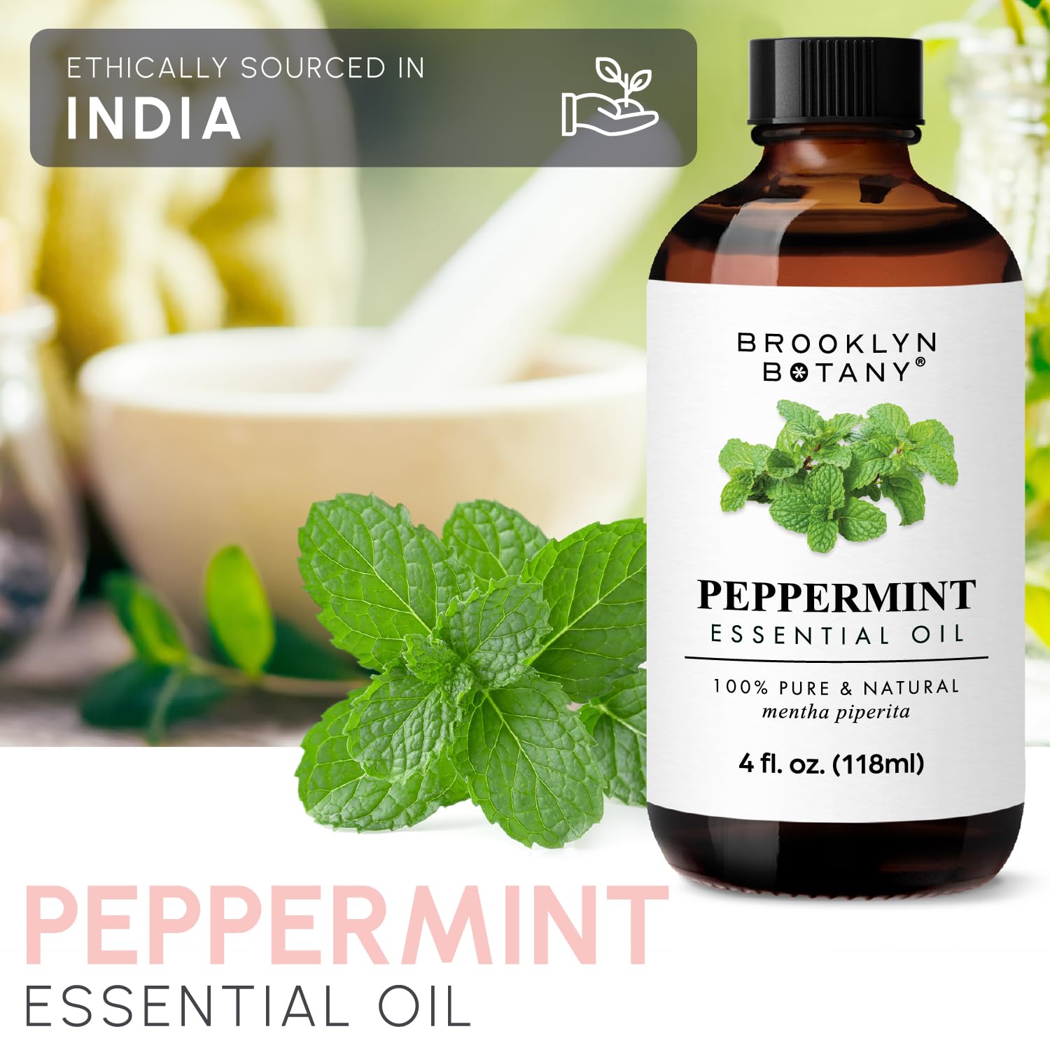 Brooklyn Botany Peppermint Essential Oil - Huge 4 Fl Oz - 100% Pure and Natural - Premium Grade Brooklyn Botany Au supplements