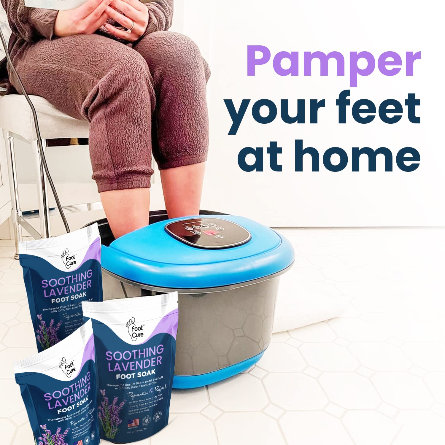 Soothing Lavender Foot Soak with Epsom Salt - Best Toenail Treatment, & Softens Calluses FOOT CURE Au supplements