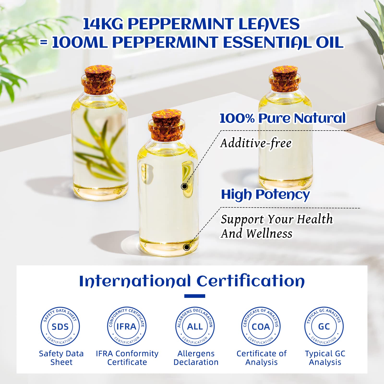 HIQILI Peppermint Oil 100ML, 100% Pure Peppermint Essential Oil Natural for Diffuser HIQILI Au supplements