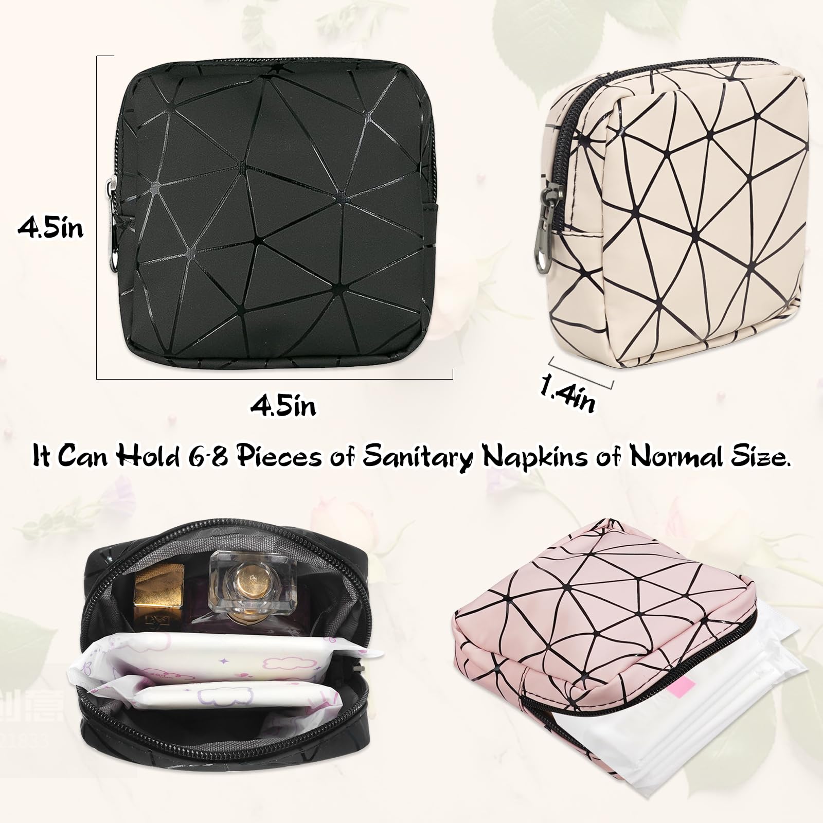 Yazabai Sanitary Napkin Storage Bag Pouch 4PCS Pads and Tampons Bags Pouches Portable Yazabai Au supplements