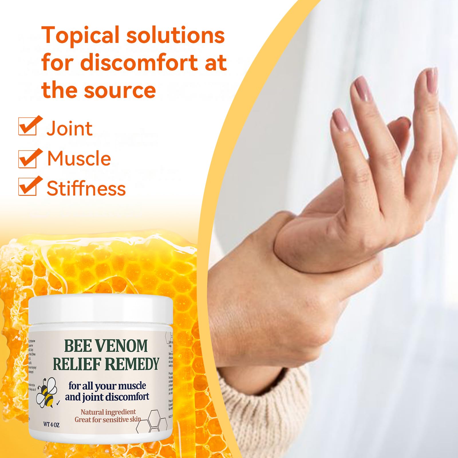 Natural Organic Bee Venom Muscle & Joint Cream, Extra Effective Muscle & Joint Care, for Neck, Hand, Feet, Knee, Muscles, Shoulder, Wrist, Elbow, Ankle, Foot Aches, Arnica, Vitamin B6 KOKOMAANE Au supplements