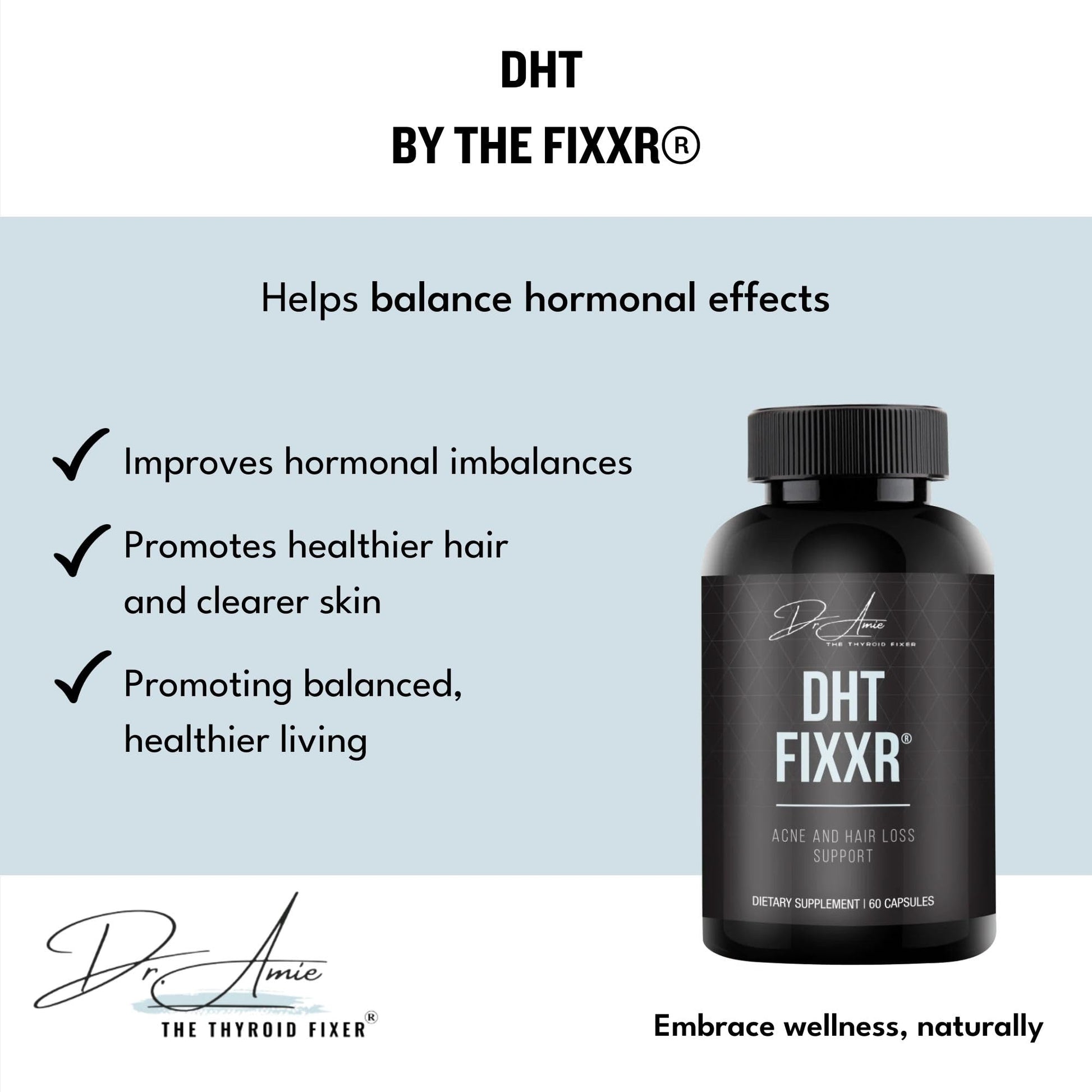 Fixxr DHT Support by Dr. Amie | with Saw Palmetto and Nettles | Acne and Hair Loss Support | 60 Capsules Fixxr Au supplements