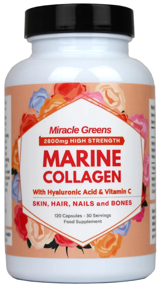 2800mg Marine Collagen Capsules – Highest Strength Type 1 Hydrolysed Collagen with Hyaluronic Acid and Vitamin C Miracle GreensAU supplements