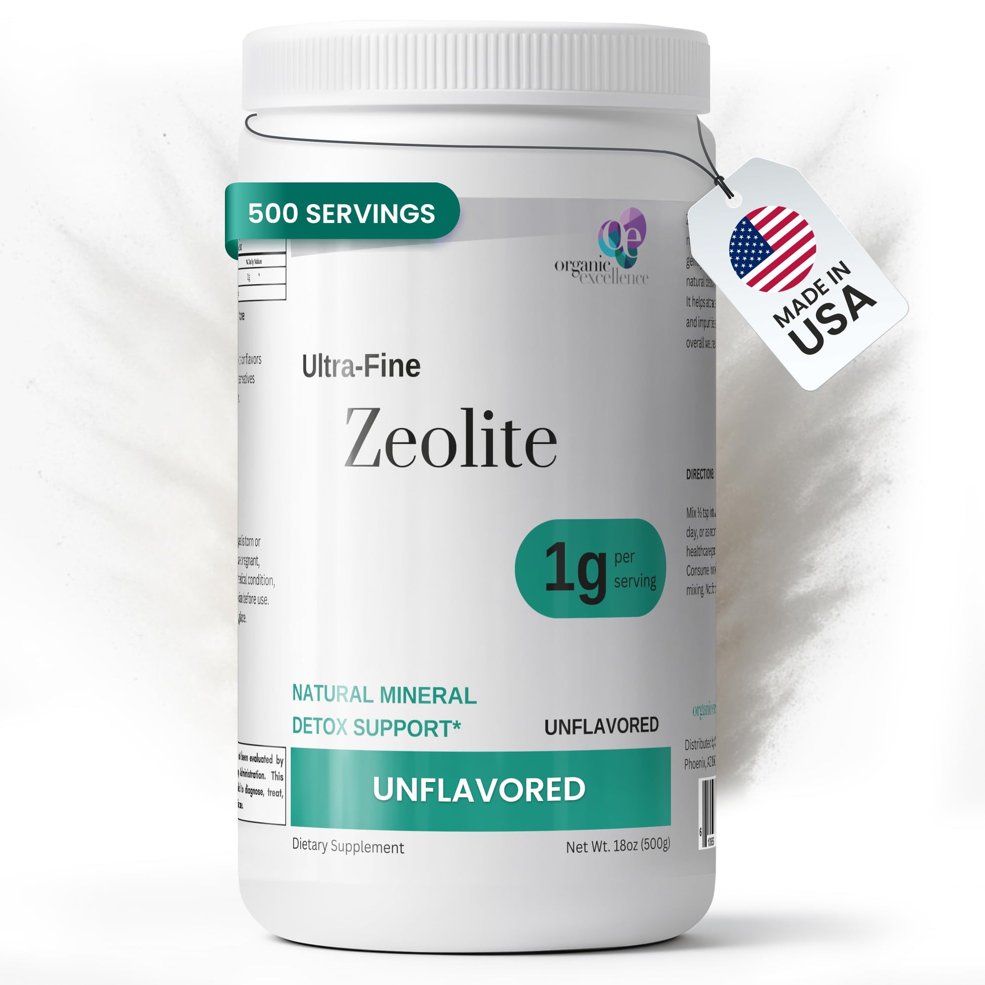 Organic Excellence Zeolite Clinoptilolite Powder – Pure Micronized Mineral Supplement – Supports Gut Health, Cleansing Support & Internal Balance – Non-GMO, Vegan – 500 Servings Organic Excellence Au supplements