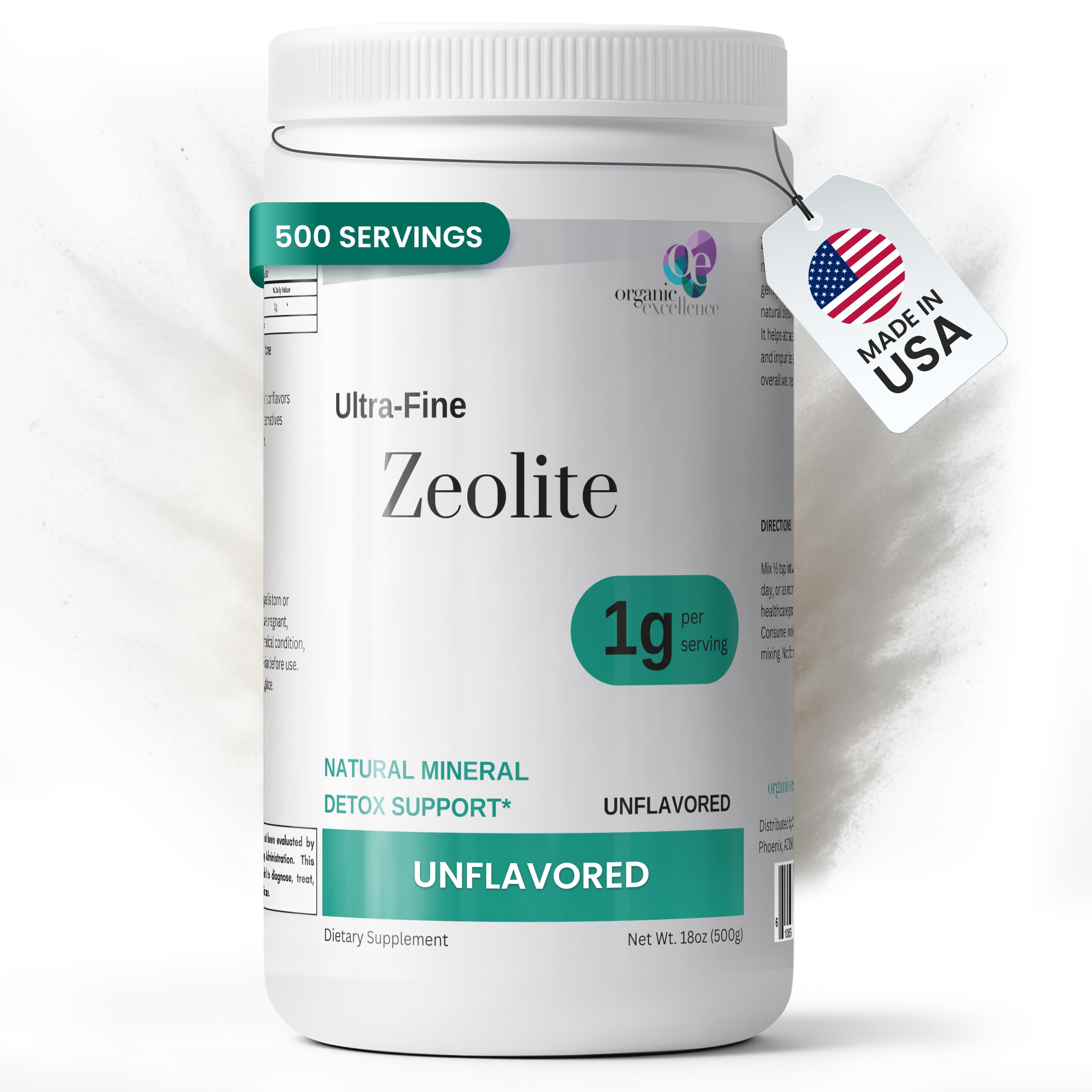 Organic Excellence Zeolite Clinoptilolite Powder – Pure Micronized Mineral Supplement – Supports Gut Health, Cleansing Support & Internal Balance – Non-GMO, Vegan – 500 Servings Organic Excellence Au supplements