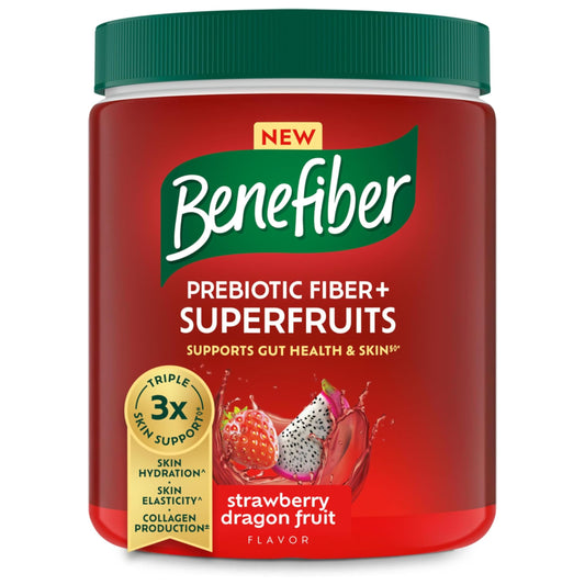 Benefiber Prebiotic GLP-1 Friendly Fiber + Superfruits Dietary Supplement, Strawberry Dragon Fruit Flavor, 8.8 oz (250g) BenefiberUS supplements