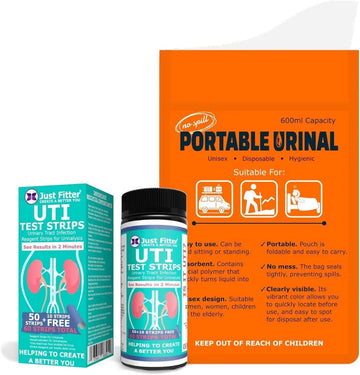 UTI Kit – UTI Test Strips with Emergency Urination Support Bags, 60 Urinary Tract Infection Test Strips with 6 Portable Disposable Urine Bags, Home Urinalysis Test for Leukocytes & Nitrites Just Fitter Au supplements