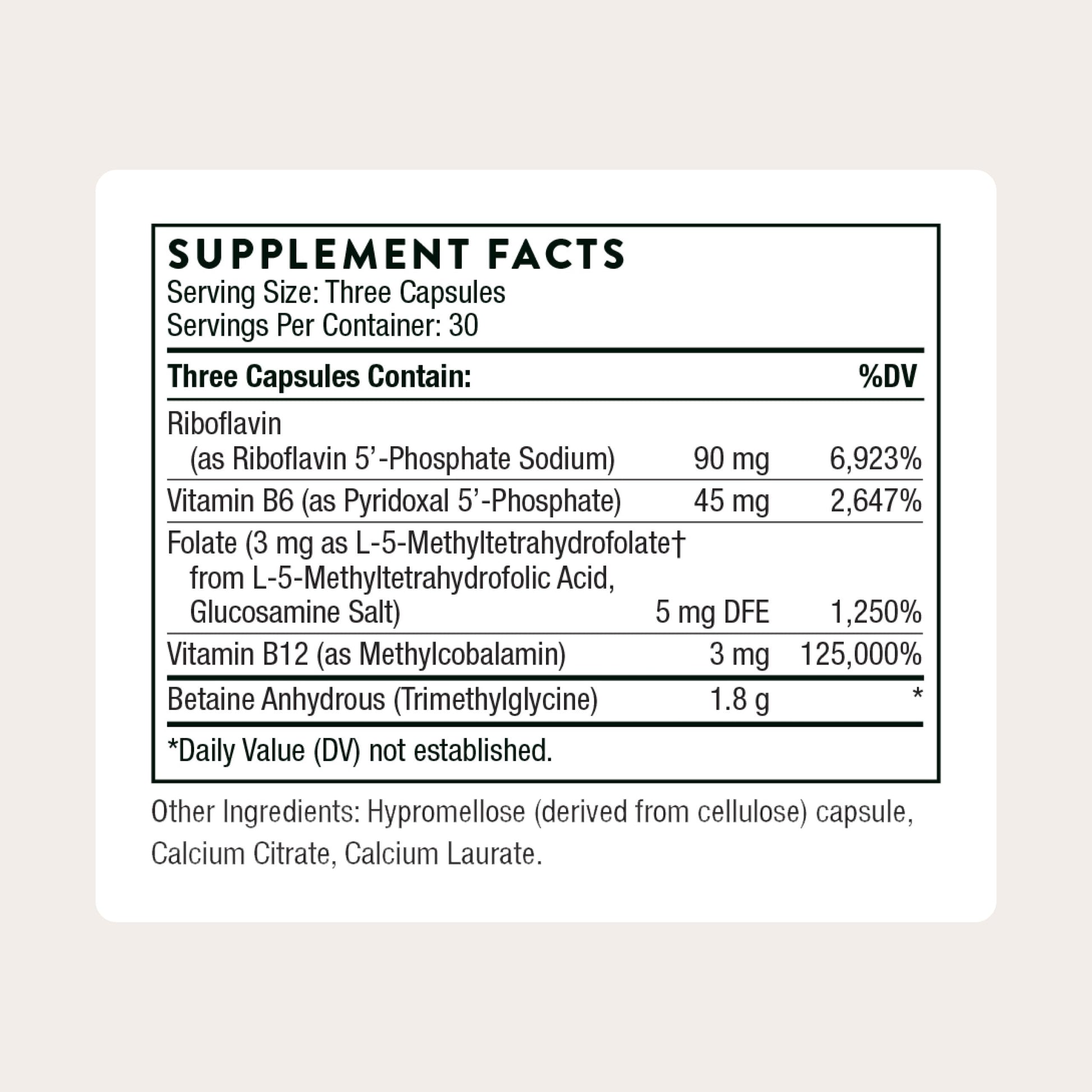 THORNE - Methyl-Guard Plus - Active Folate (5-MTHF) with Vitamins B2, B6 & B12 - Supports Methylation & Healthy Level of Homocysteine* - Gluten, Dairy & Soy-Free - 30 Servings THORNE Au supplements