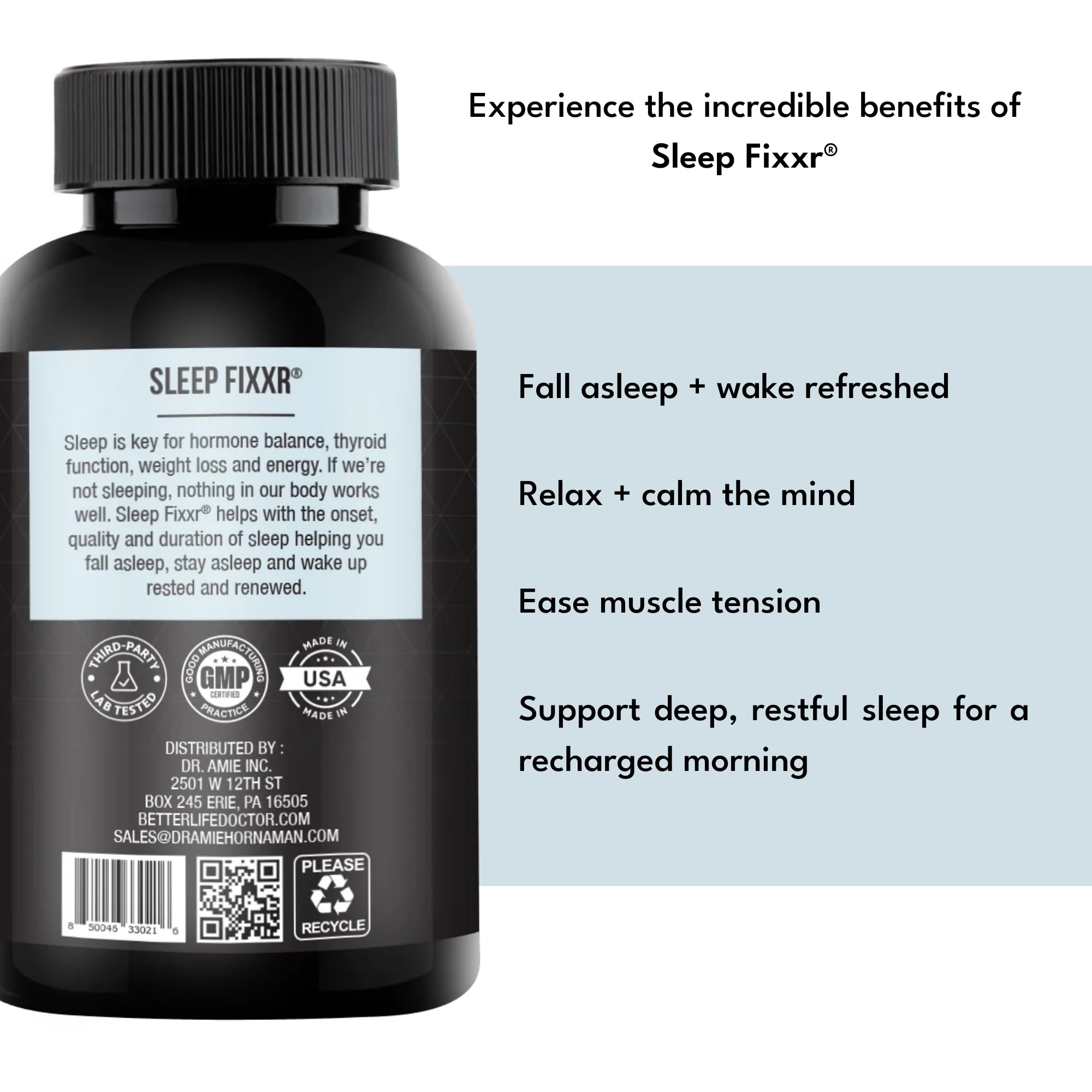 Fixxr Sleep Support by Dr. Amie | with Melatonin, Inositol, and Magnesium | 30 Day Supply, 60 Capsules Fixxr Au supplements
