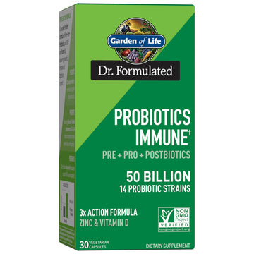 Garden of Life Dr. Formulated Pre, Post & Probiotics Immune Support with Prebiotics & Postbiotics – 50 Billion CFU, Gut & Digestive Health Support, Zinc & Vitamin D3, Vegan, 30 Day Supply Garden of Life Au supplements