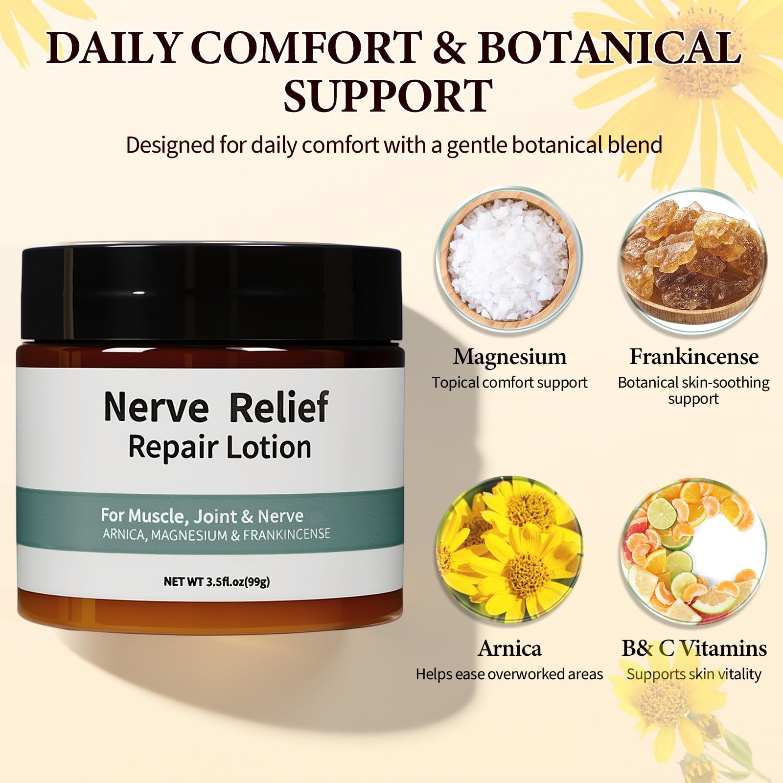 BLOWADM Nerve Cream,Neuropathy Lotion With Arnica,Magnesium For Joint,Daily Nourishment For Knee,Lumbar,Neck,Hand And Foot(3.5oz BLOWADM Au supplements