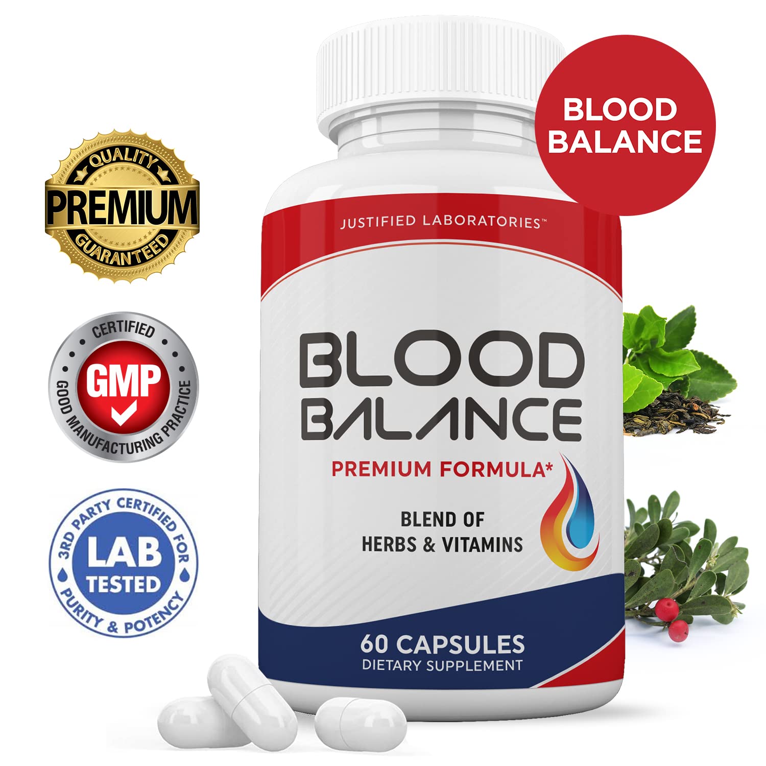 (3 Pack) Blood Balance Advanced Formula 620MG Supplement Pills 180 Capsules Justified Laboratories Au supplements