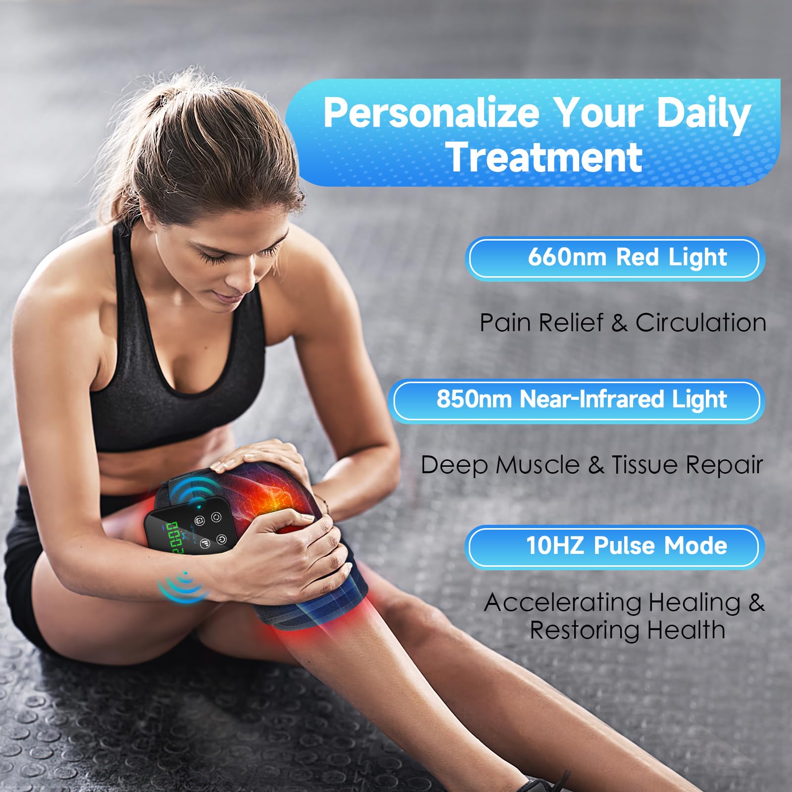 Red Light Therapy Knee Brace: Pain Relief Infrared Heating Pad 72 LED Heat Lamp Pain Relief Astarexin Au supplements