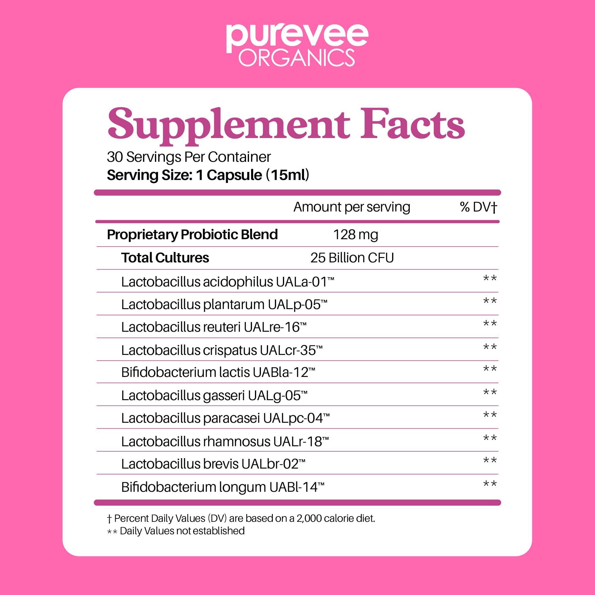 Purevee Organics Vaginal Probiotics for Women, 10 Essential Probiotic Strains, Vaginal + pH Balance Purevee Organics Au supplements