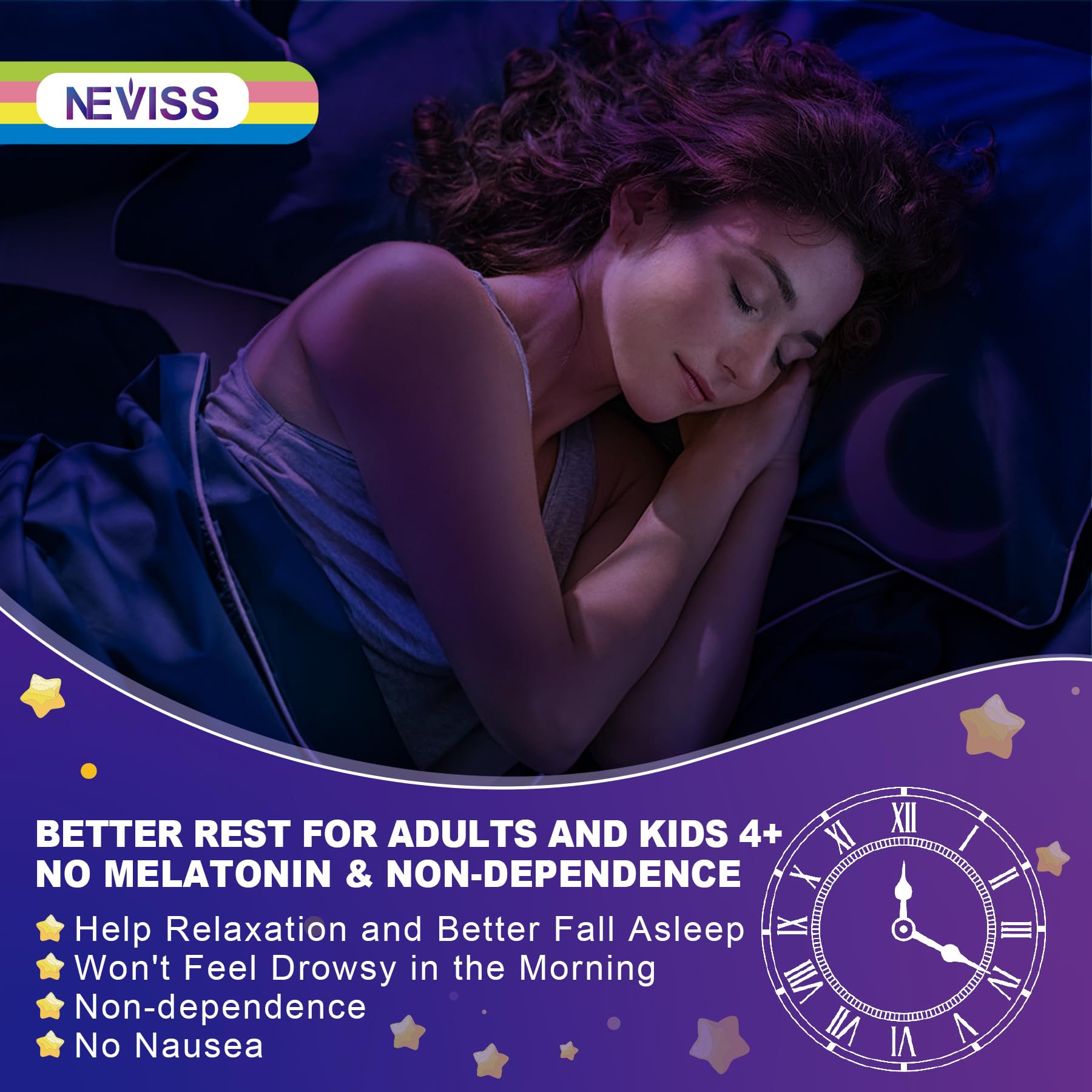 Neviss Magnesium Glycinate + Calcium Filled Gummies for Adults and Kids 4+, Kids Sleep Gummies Melatonin Free, Sugar Free Magnesium Supplement with B6 D3, L-Theanine for Zzz & Relax, Brain,Bone,Muscle NEVISS Au supplements