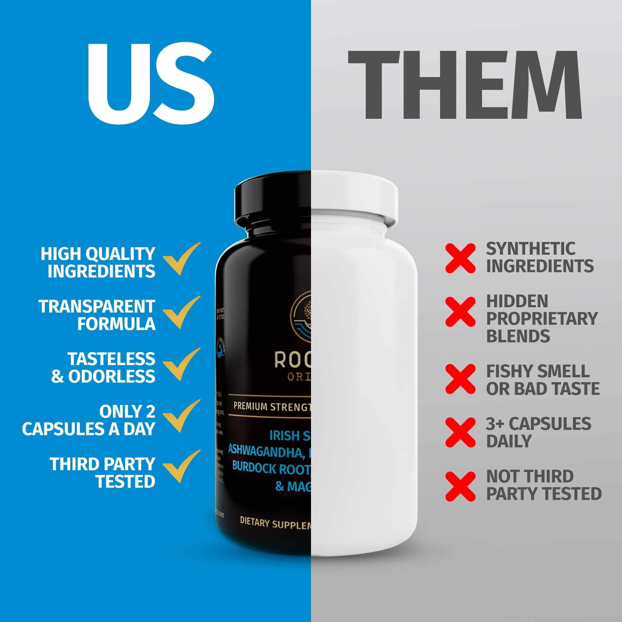 Rooted Origins Sea Moss Capsules – Irish Sea Moss Advanced, Magnesium, Ashwaghanda, Black Seed Oil, Burdock Root & Bladderwrack – Immune Support, Gut Health, Energy, & More – 60 Capsules Rooted Origins Au supplements