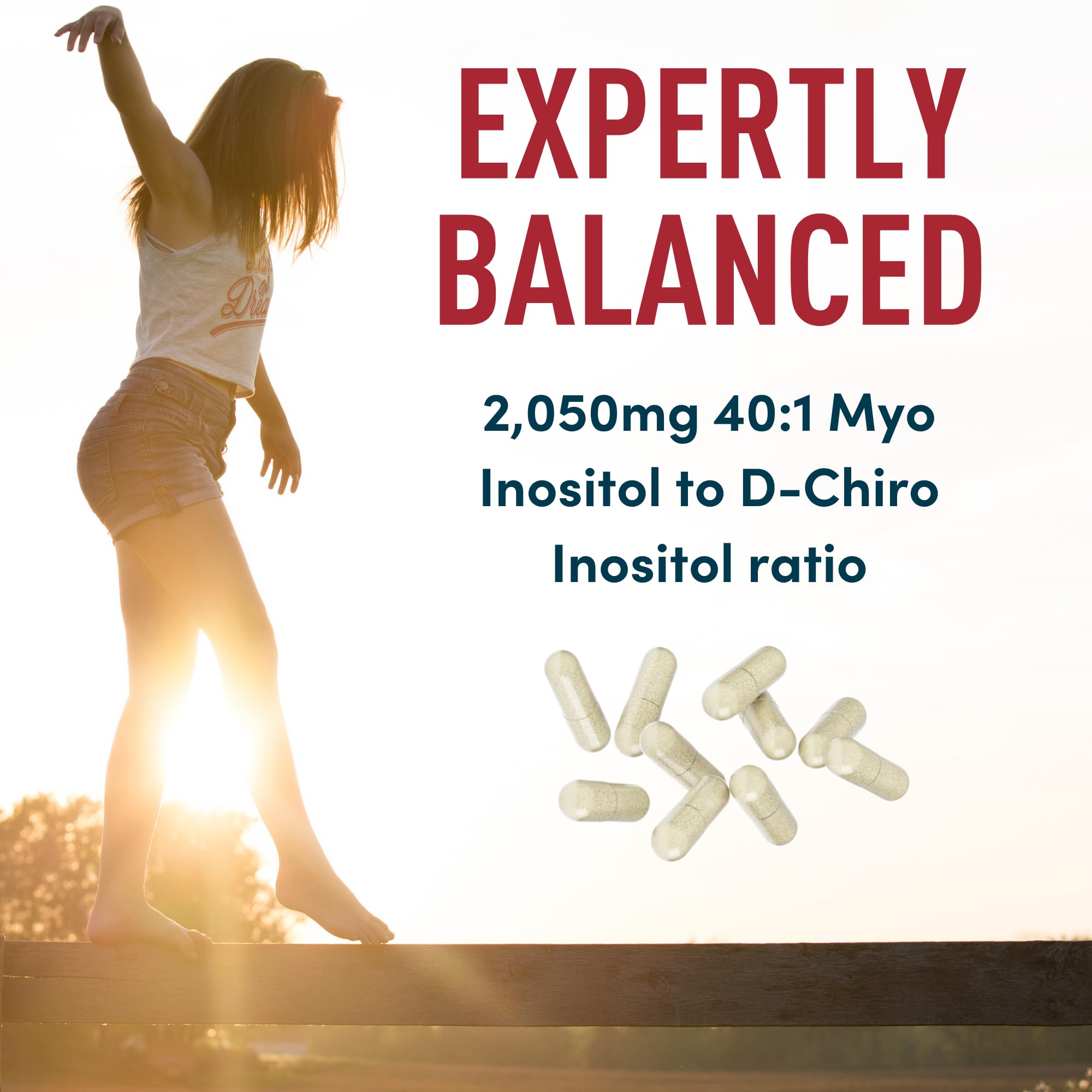 Myo-Inositol & D-Chiro Inositol 40:1 Ratio 2,000 mg - PCOS Supplements with Maca Root & Ashwagandha - Ovarian Health Support Vitamins - Hormone & Fertility Supplements for Women - 120 Vegan Caps WINDSOR BOTANICALS Au supplements