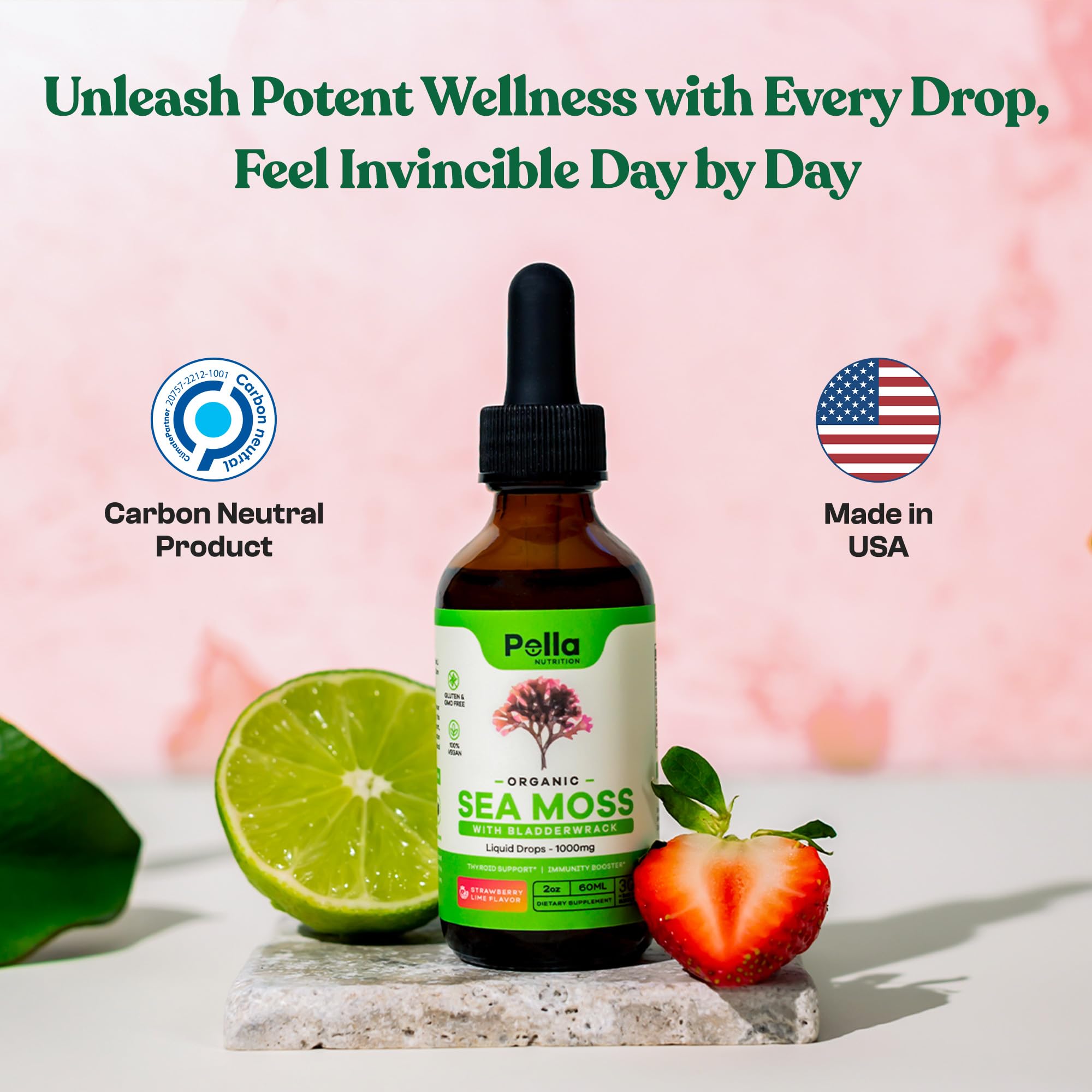 Organic Sea Moss Drops - 1000mg Irish Sea Moss - 4X Stronger than Sea Moss Gel Pella Nutrition Au supplements