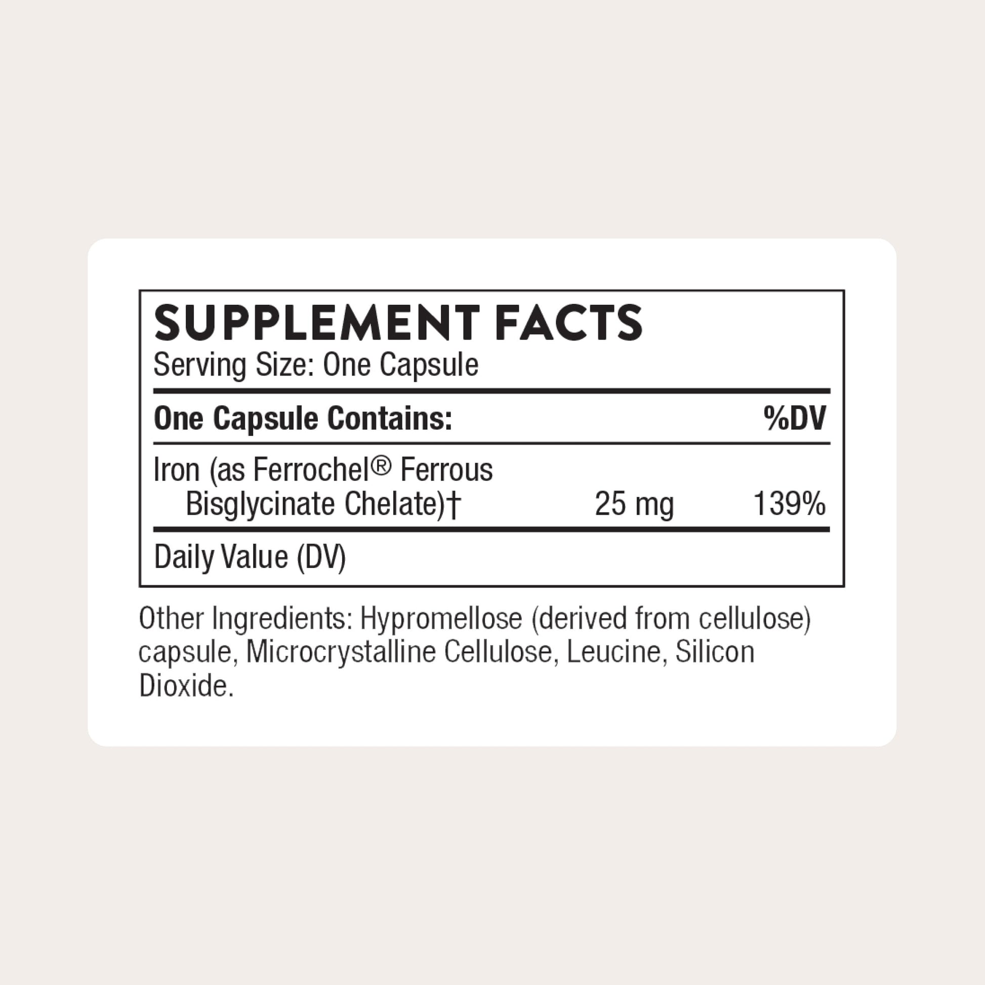 THORNE - Iron Bisglycinate - 25 mg Iron Supplement for Enhanced Absorption Without Gastrointestinal Side Effects* - NSF Certified for Sport - Gluten-Free - 60 Servings THORNE Au supplements
