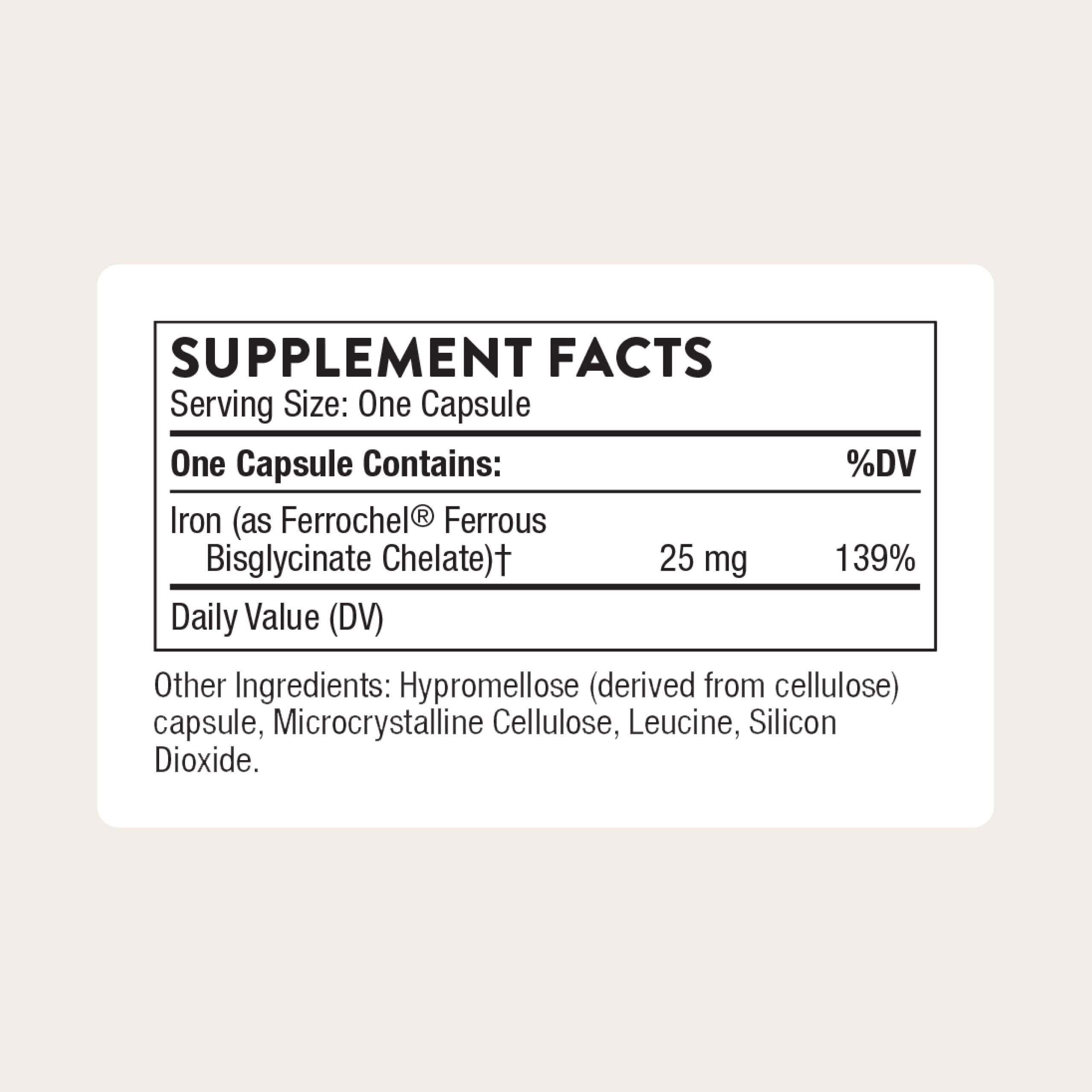 THORNE - Iron Bisglycinate - 25 mg Iron Supplement for Enhanced Absorption Without Gastrointestinal Side Effects* - NSF Certified for Sport - Gluten-Free - 60 Servings THORNE Au supplements