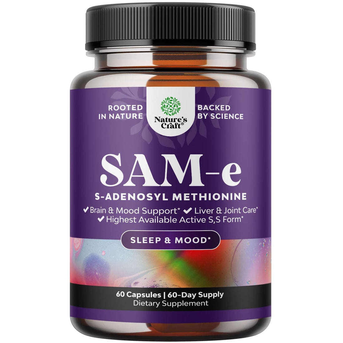Sam-E 200mg Mood Support Supplement - S-Adenosyl Methionine Sam-E Supplement for Natural Relaxing Mood Boost Brain Support and Liver Detox Cleanse - Vegan Non-GMO and Gluten Free - 60 Count Natures Craft Au supplements