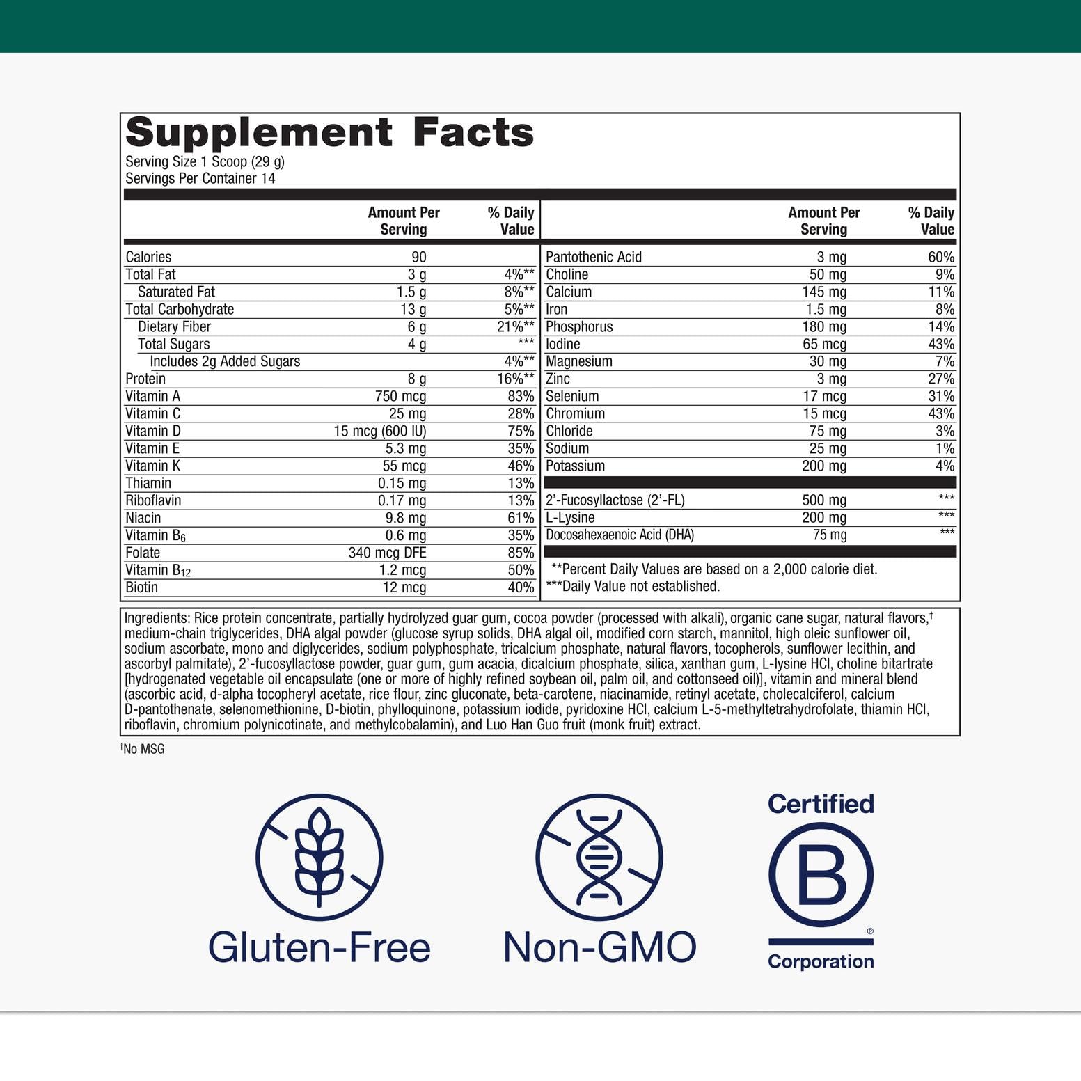 Metagenics MetaKids Nutrition Powder - Kids Multivitamin Powder with Prebiotics, DHA, Protein & Amino Acids* - Complete Protein - Non‑GMO, Gluten‑Free - Chocolate - 14.32 oz Metagenics Au supplements