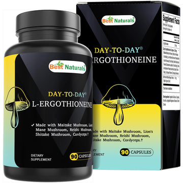 Best Naturals Day-to-Day L-Ergothioneine 25 mg with Maitake Mushrom, Lion's Mane Mushroom, Reishi Mushroom 90 Capsules Best Naturals Au supplements