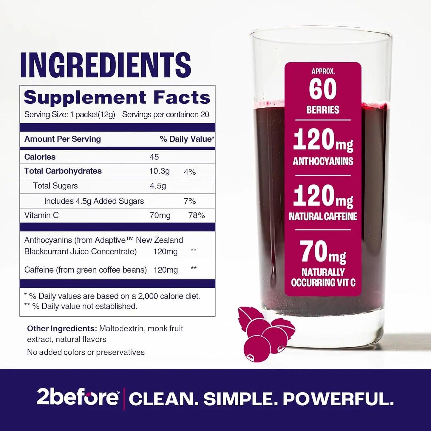 2before All Natural Vegan Pre Workout, with 120mg Caffeine I Clean Energy, Endurance 2beforeAU supplements
