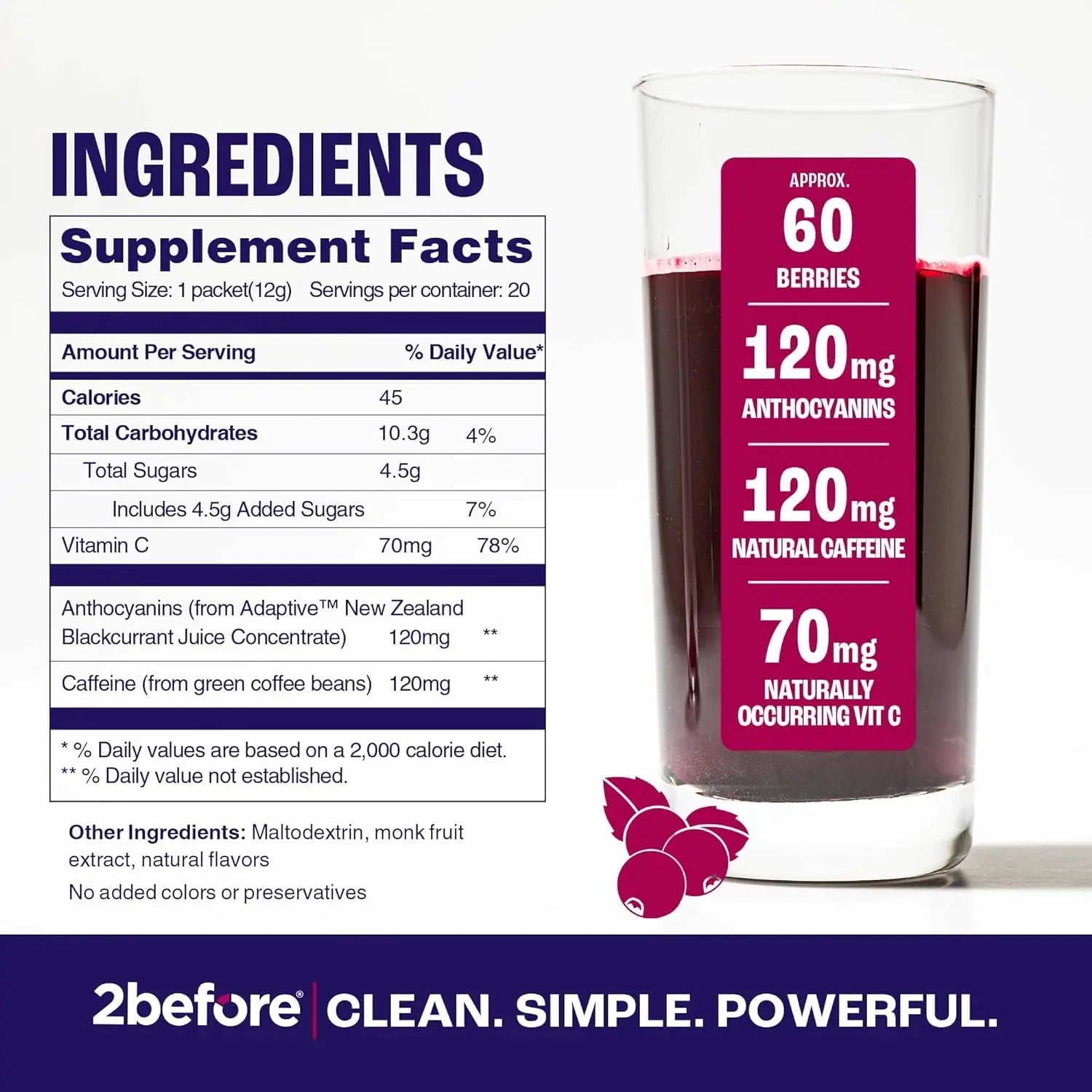 2before All Natural Vegan Pre Workout, with 120mg Caffeine I Clean Energy, Endurance 2beforeAU supplements