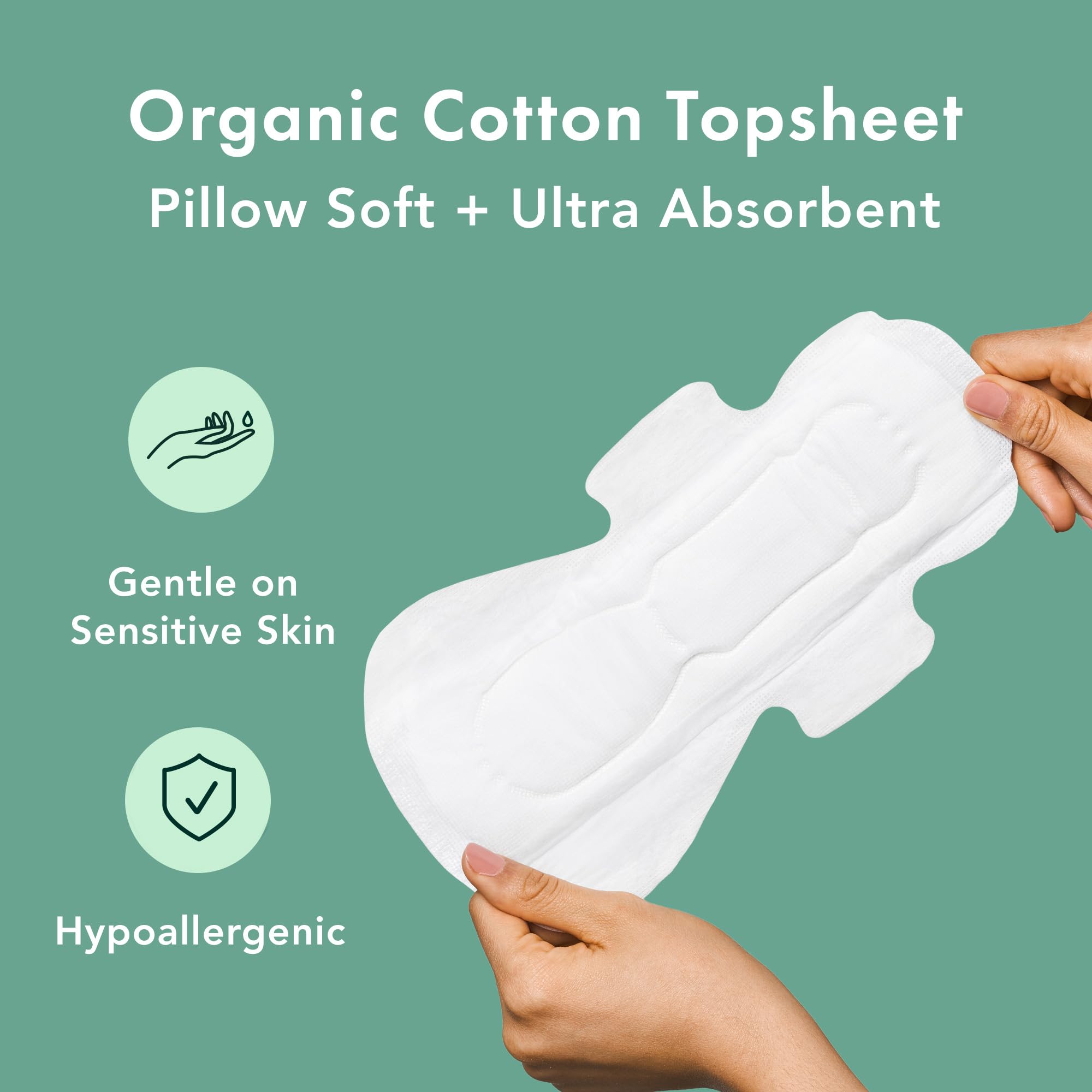 Rael Pads for Women, Organic Cotton Cover - Period Pads with Wings, Sanitary Napkins, Heavy Rael Au supplements