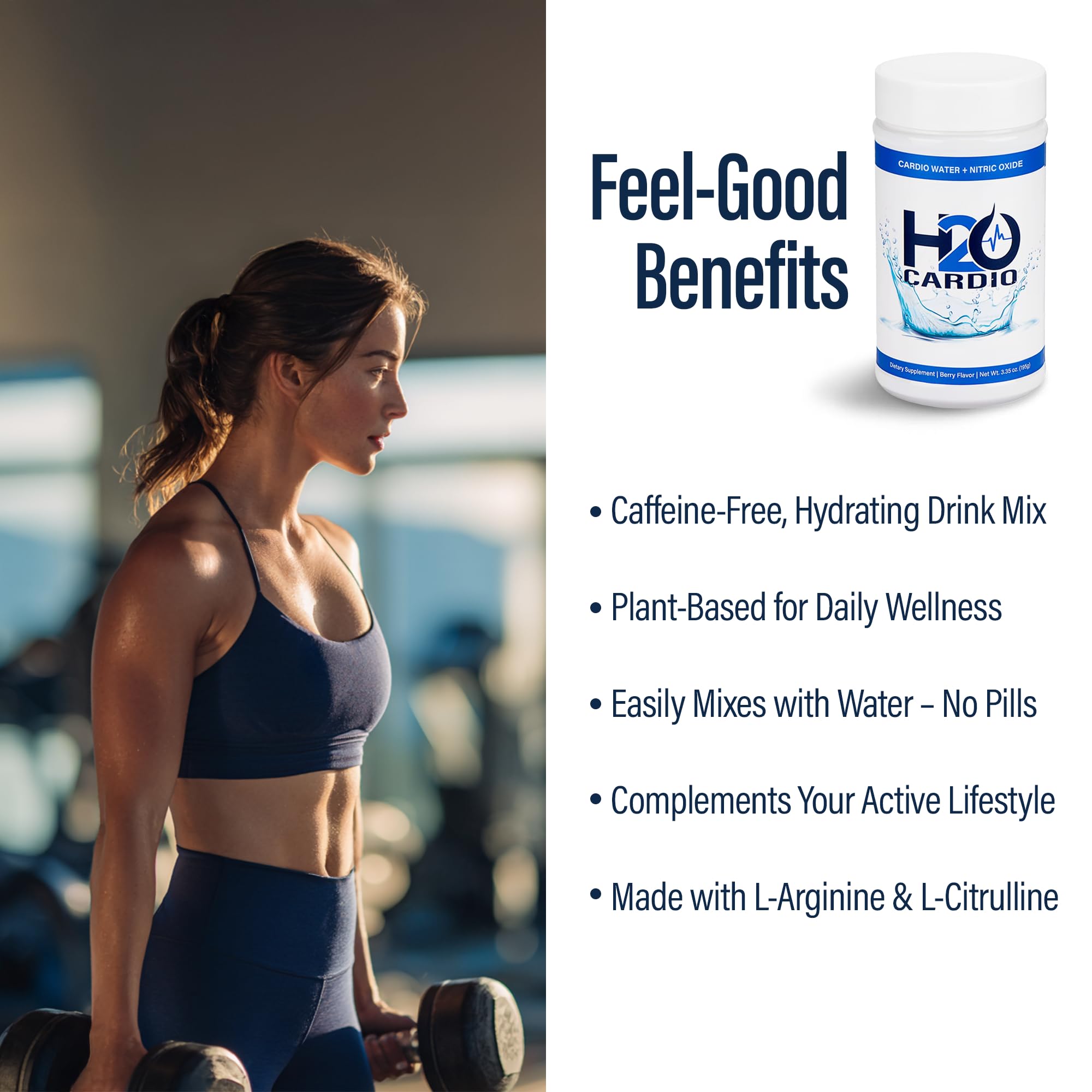 H2O Cardio | Nitric Oxide Supplement Drink | Wellness & Hydration Support | Arginine & Citrulline Powder | Berry Flavored Drink Mix for Daily Activity | Net Wt. 3.35 Ounces H2O CARDIO Au supplements