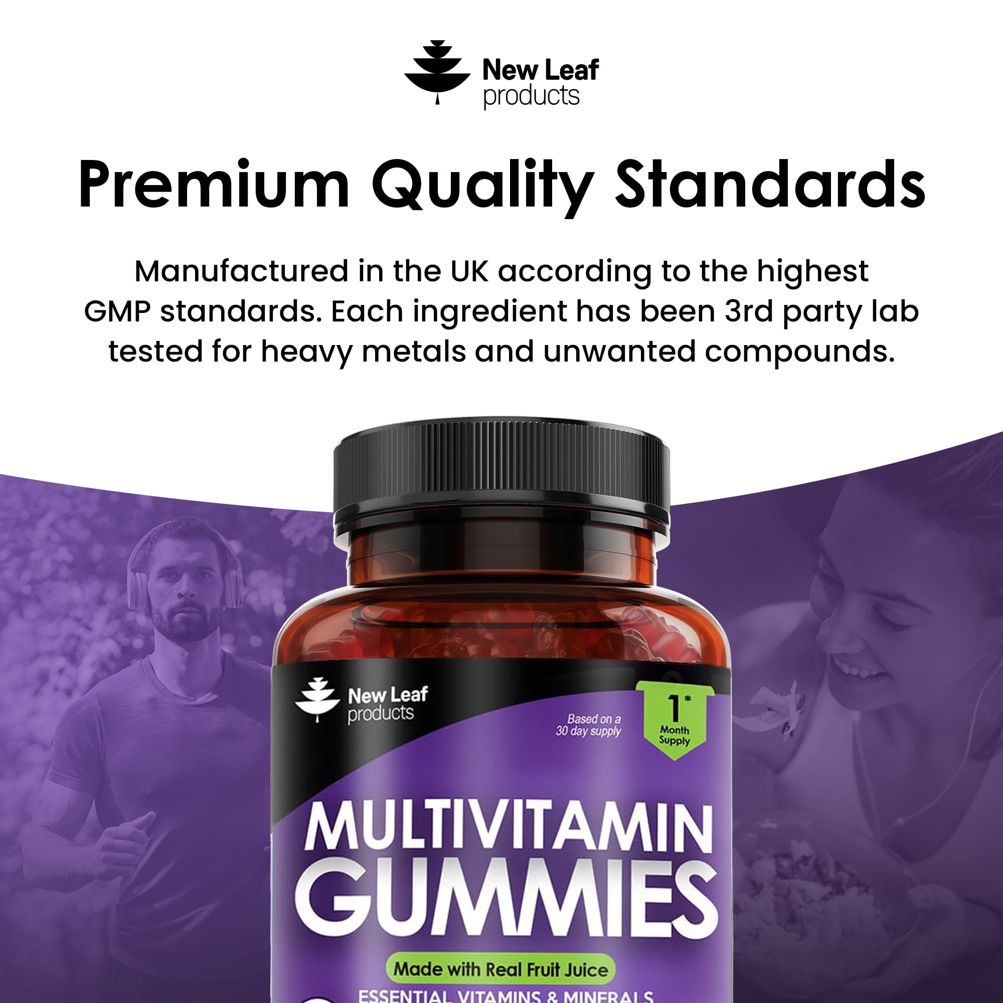 Multivitamin Gummies High Strength for Men Women - Vegetarian +14 Essential Vitamins NEW LEAF PRODUCTS Au supplements